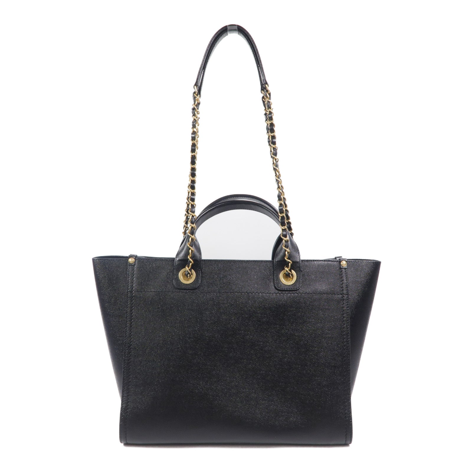 CHANEL 牛皮皮革Deauville Tote鏈帶手挽肩背兩用袋