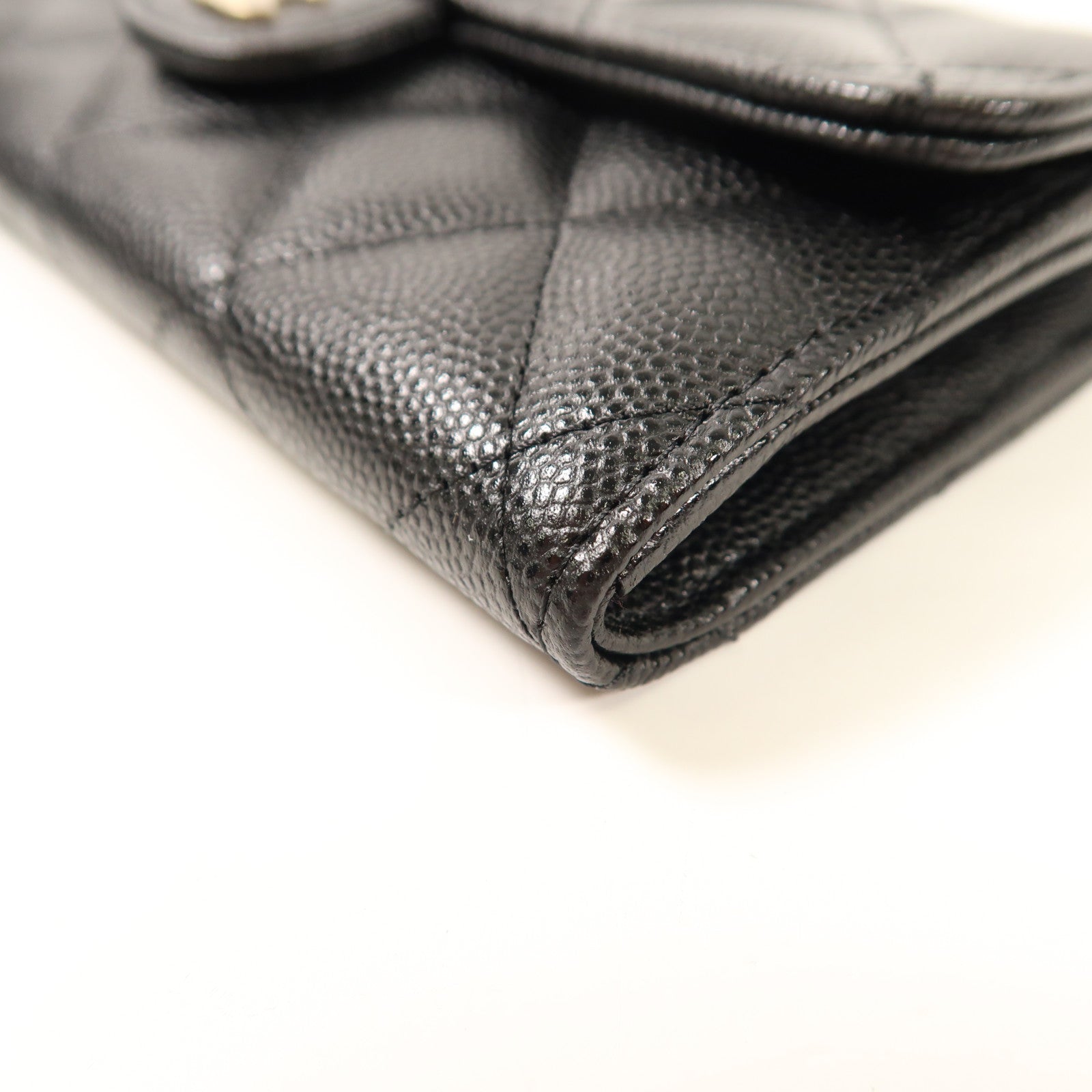CHANEL 牛皮皮革Long Wallet金扣長錢包