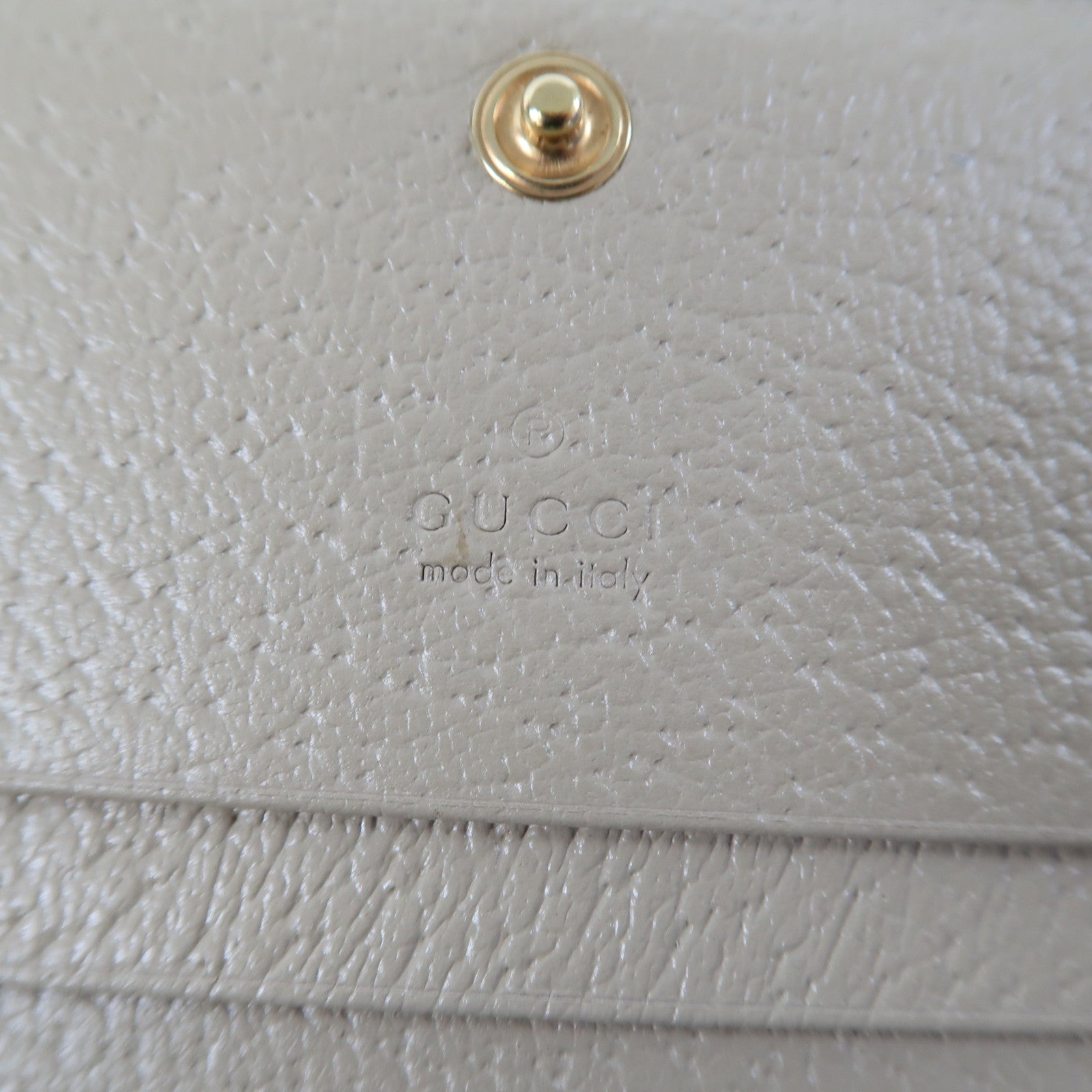GUCCI 塗層帆布Ophidia GG Wallet金扣錢包米色/白色