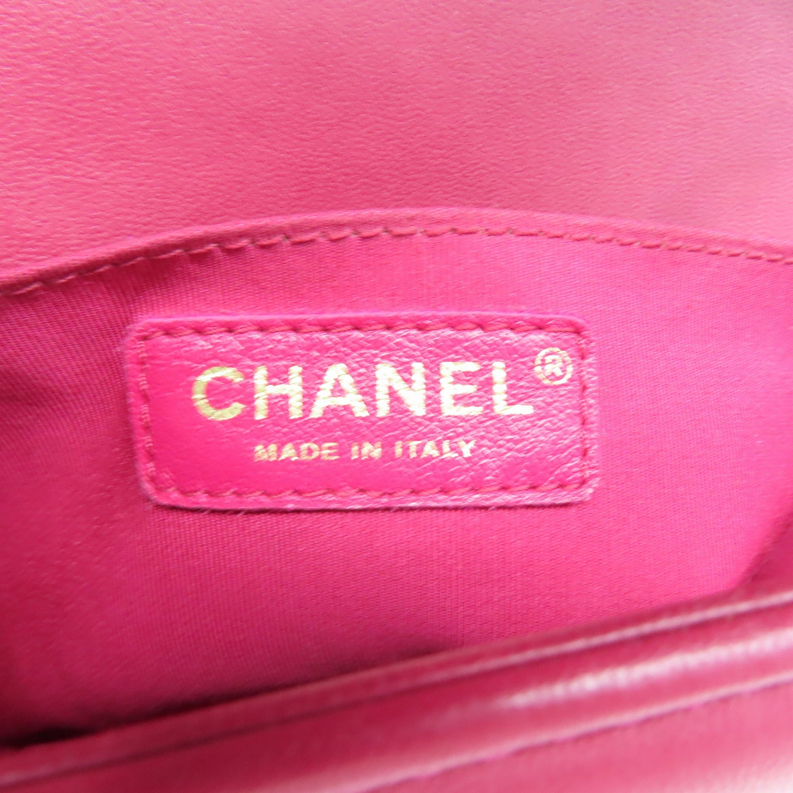 CHANEL 【清倉大減價】斜紋牛皮皮革Boy 25金扣鏈帶肩背袋紅色