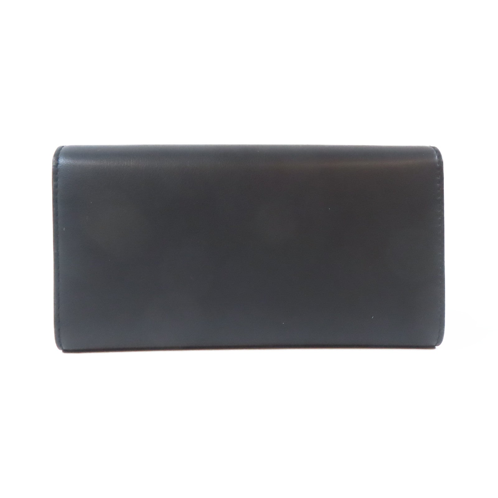 GUCCI 牛皮皮革Long Wallet銀扣長錢包黑色