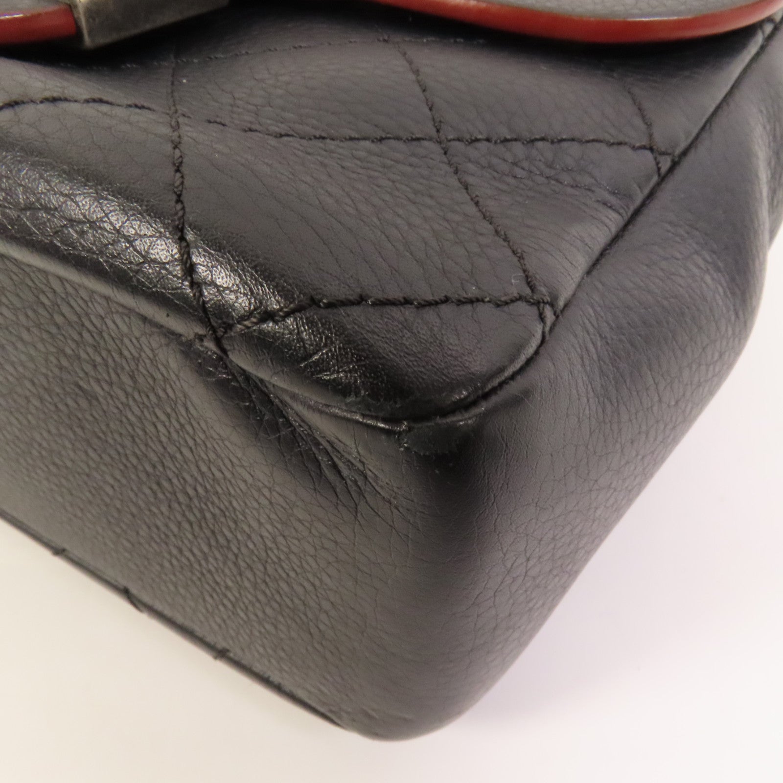 CHANEL 牛皮皮革2 Way Shoulder銀扣手挽肩背兩用袋
