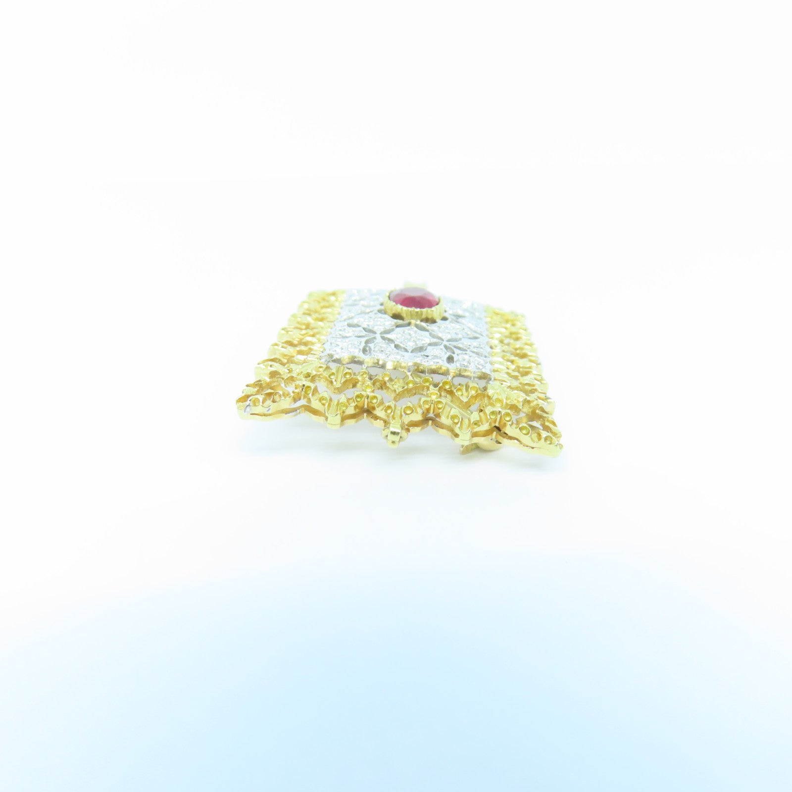 JEWELRY **【激減優惠】18K黃金Ruby Diamond Brooch紅寶石/鑽石胸針