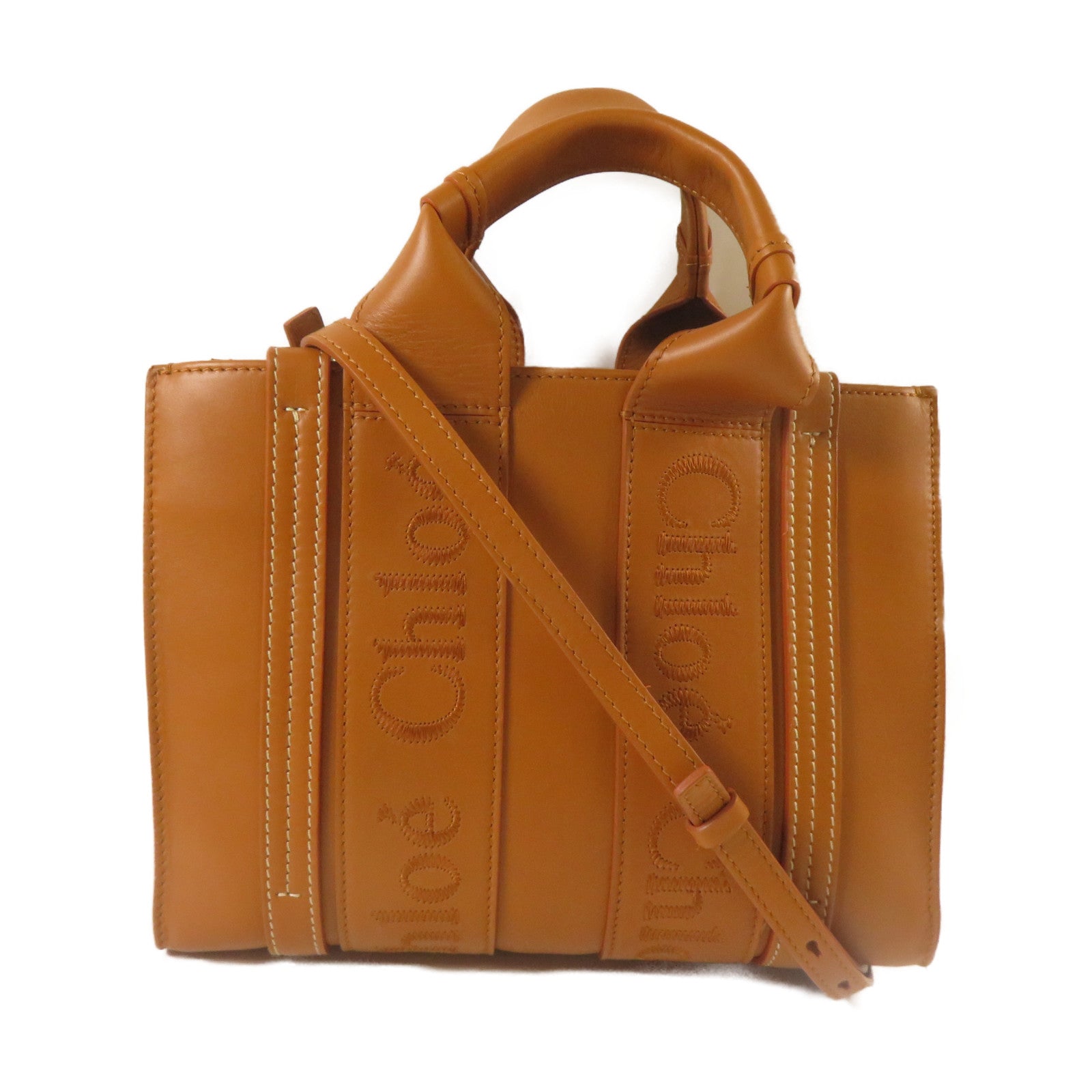 Chloe **【激減優惠】牛皮皮革Tote Bag金扣手挽肩背兩用袋啡色