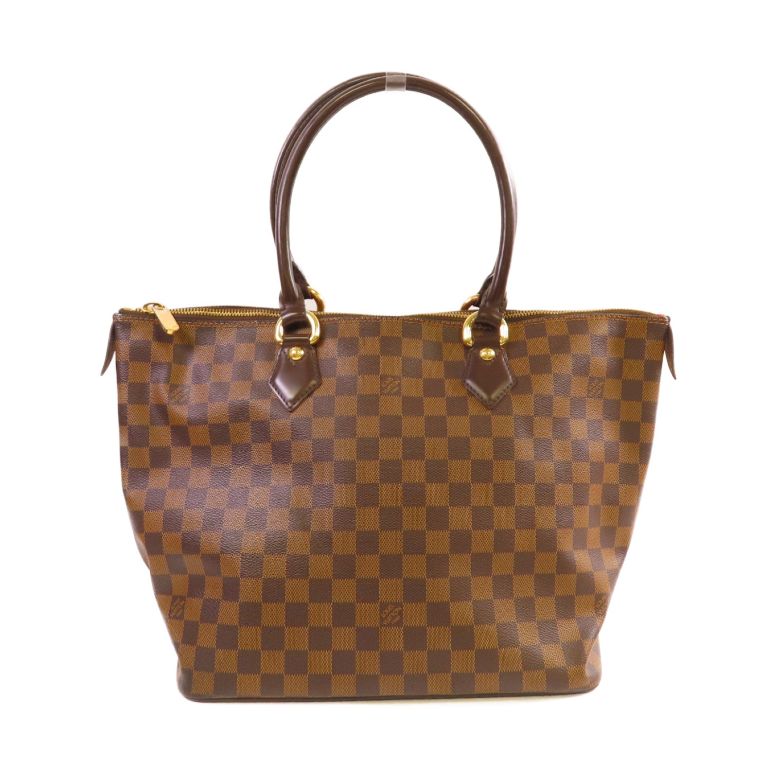 LOUIS VUITTON 【激減優惠】Damier Ebene Saleya PM Tote Bag金扣手挽肩背兩用袋啡色