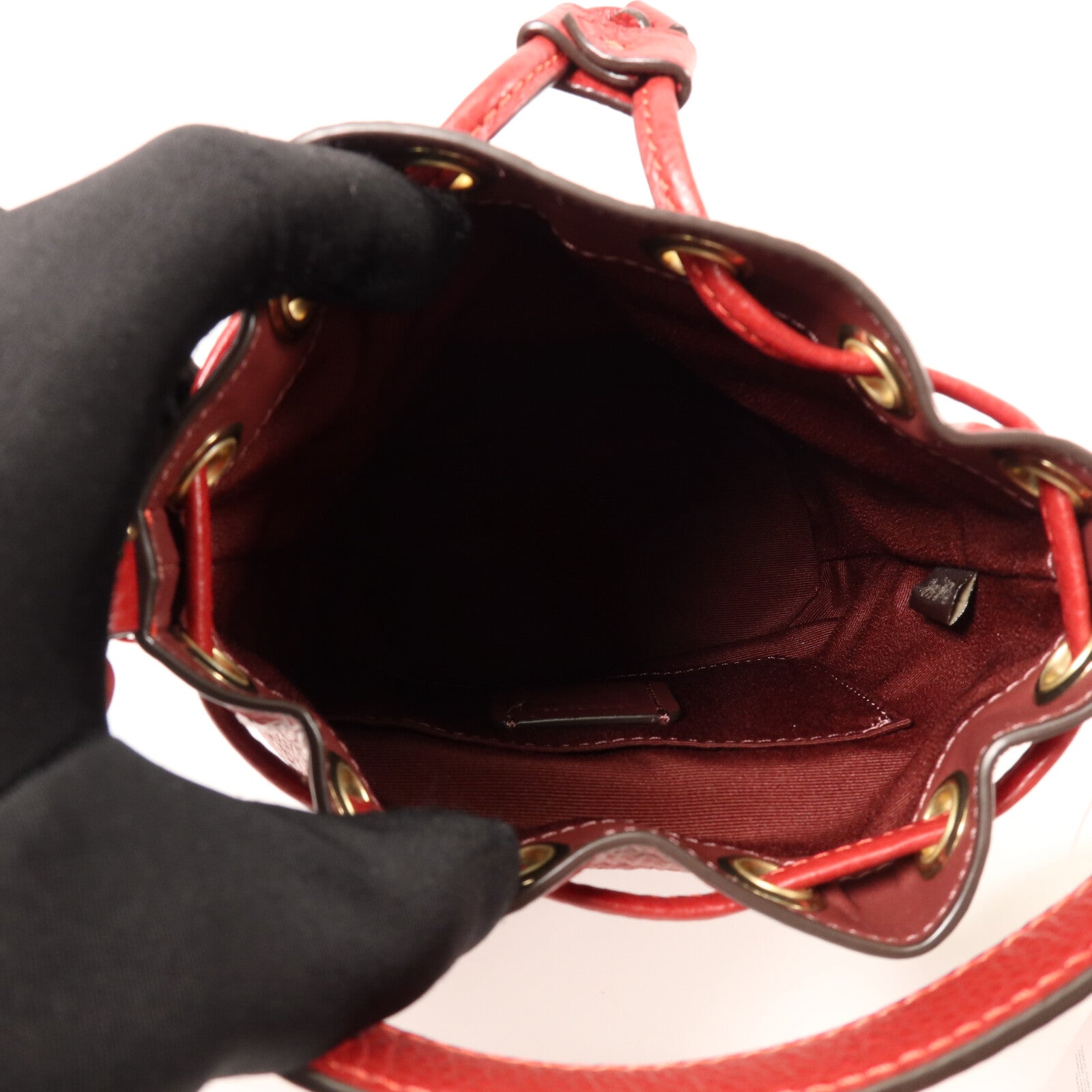 COACH 牛皮皮革Dempsey Drawstring Bucket Bag手挽肩背兩用袋