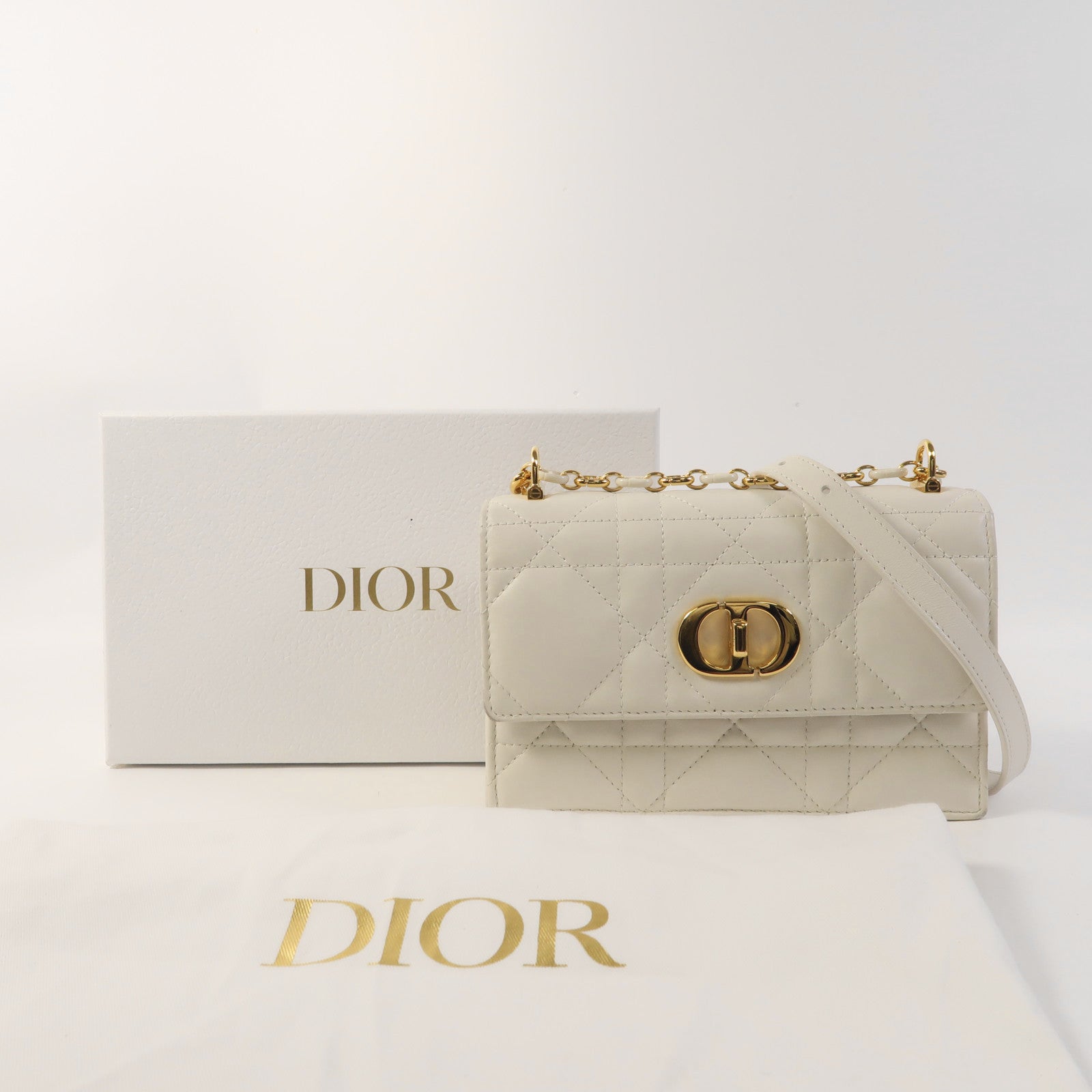 Dior 羊皮皮革Miss Caro金扣鏈帶肩背袋
