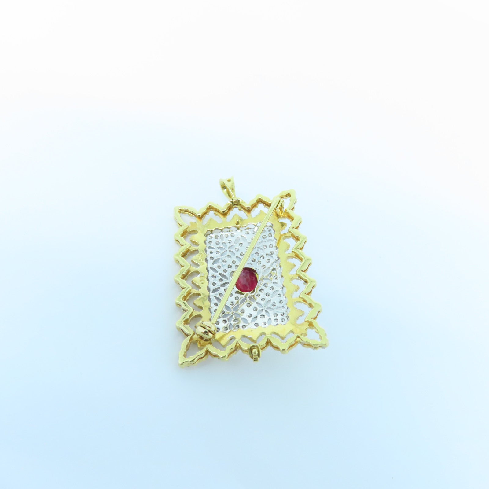 JEWELRY **【激減優惠】18K黃金Ruby Diamond Brooch紅寶石/鑽石胸針