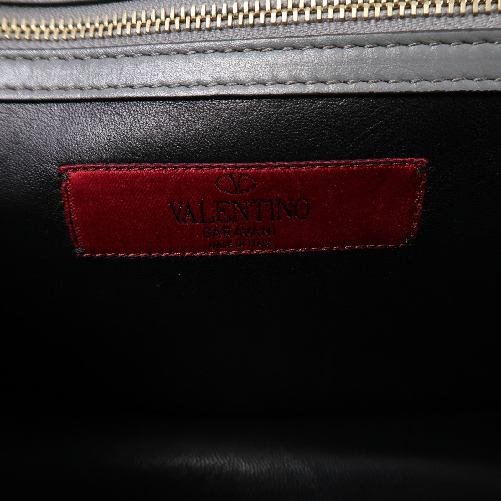 Valentino 【激減優惠】皮革Shoulder Bag銀扣肩背袋藍色/黑色