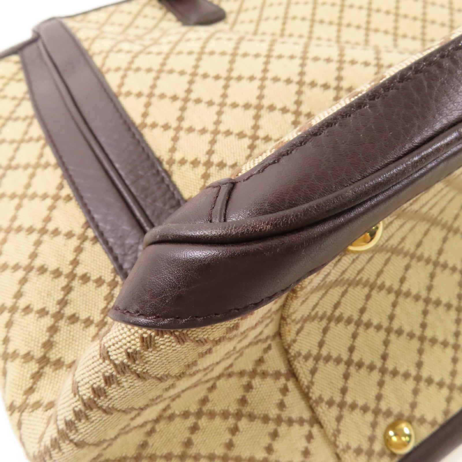 GUCCI 帆布/牛皮皮革Double G Boston Bag金扣波士頓包