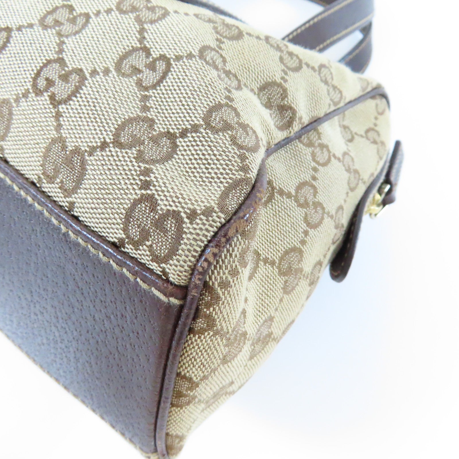 GUCCI 帆布Shoulder Bag金扣肩背袋啡色