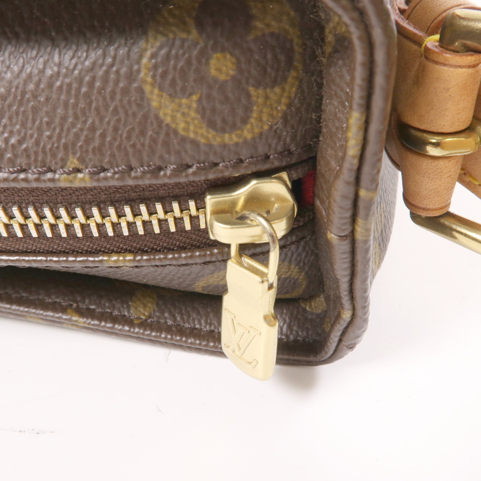 LOUIS VUITTON Monogram Viva Cite MM金扣肩背袋棕色