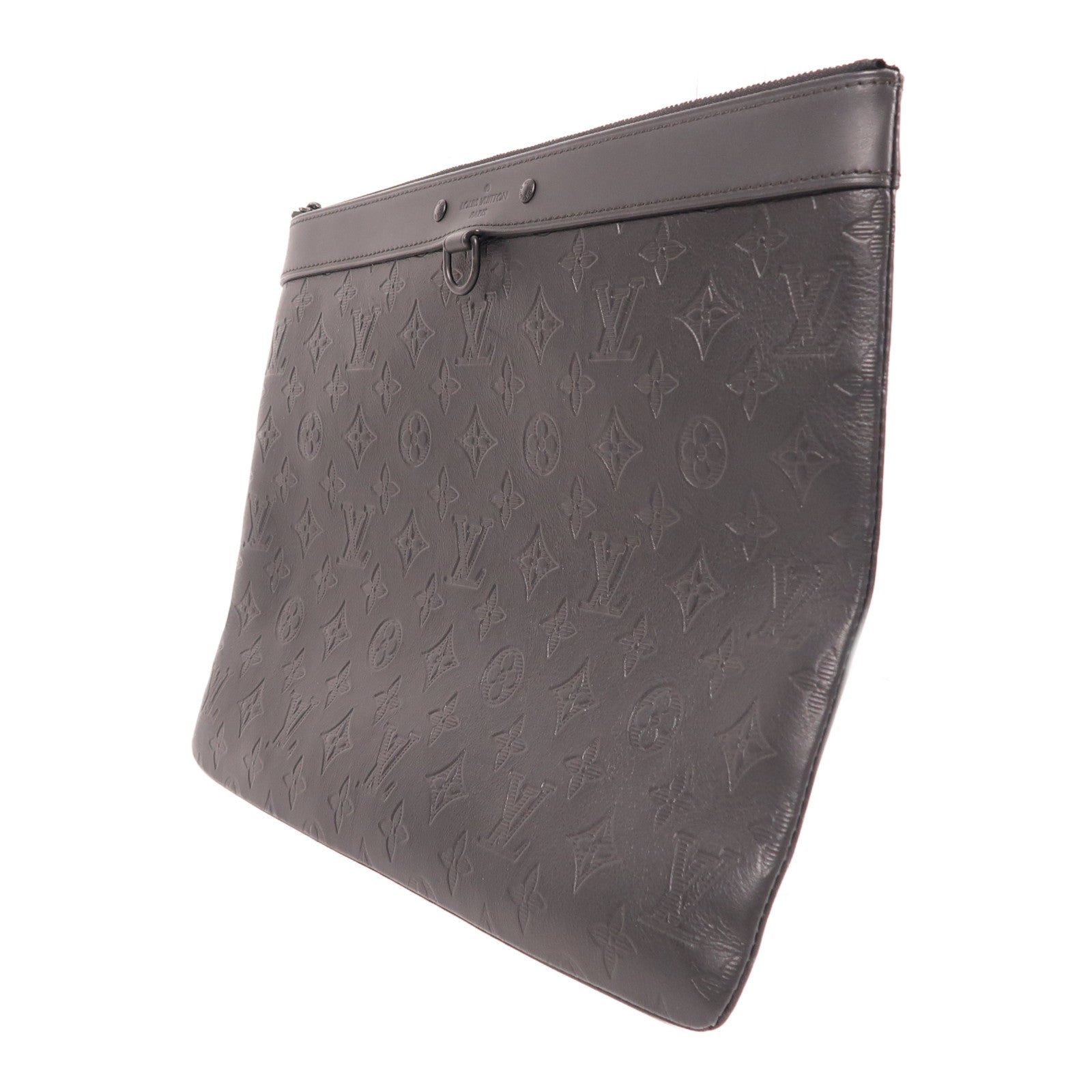 LOUIS VUITTON Monogram Shadow Pochette Discovery手拿包黑色