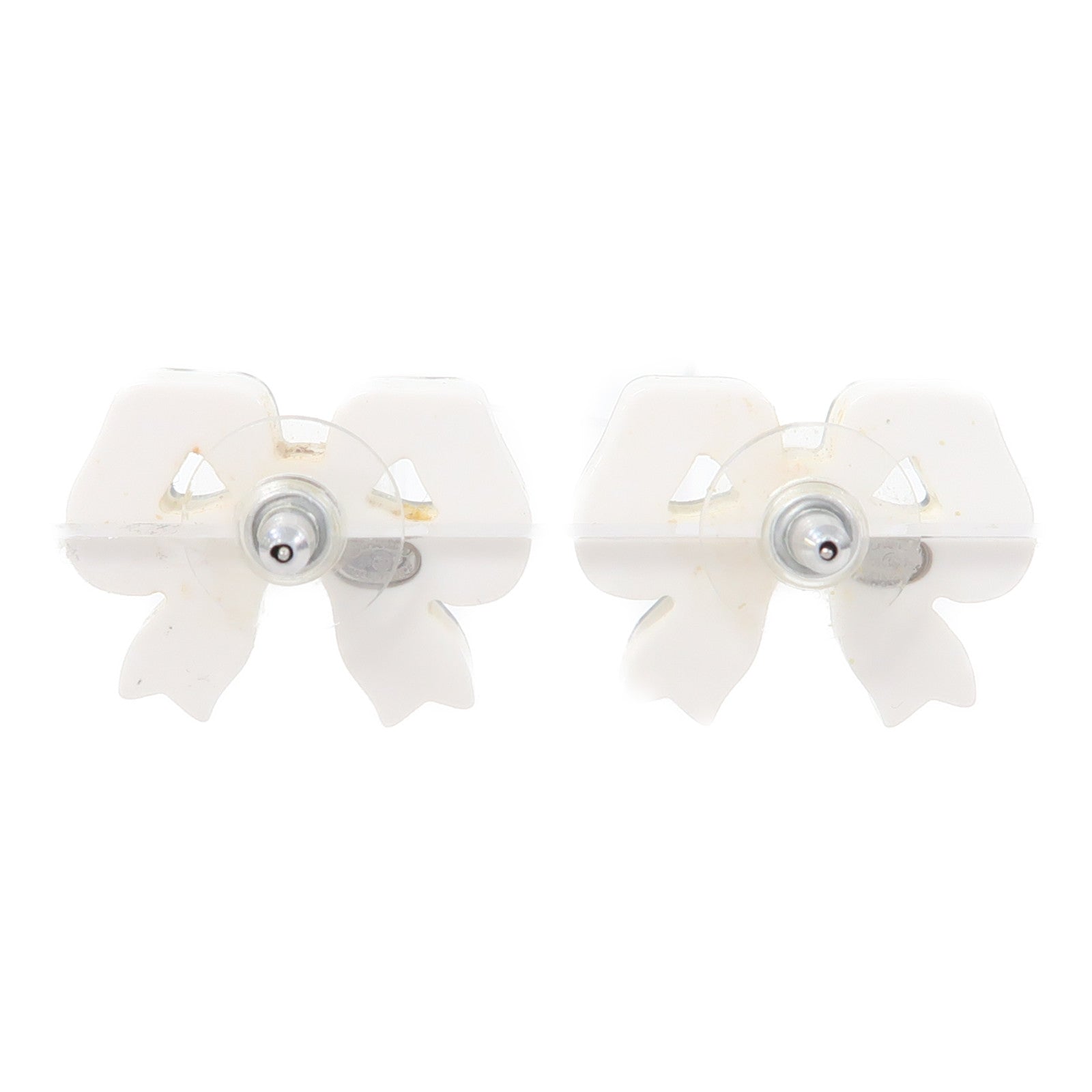CHANEL PVC Bow Earrings耳環黑色/白色