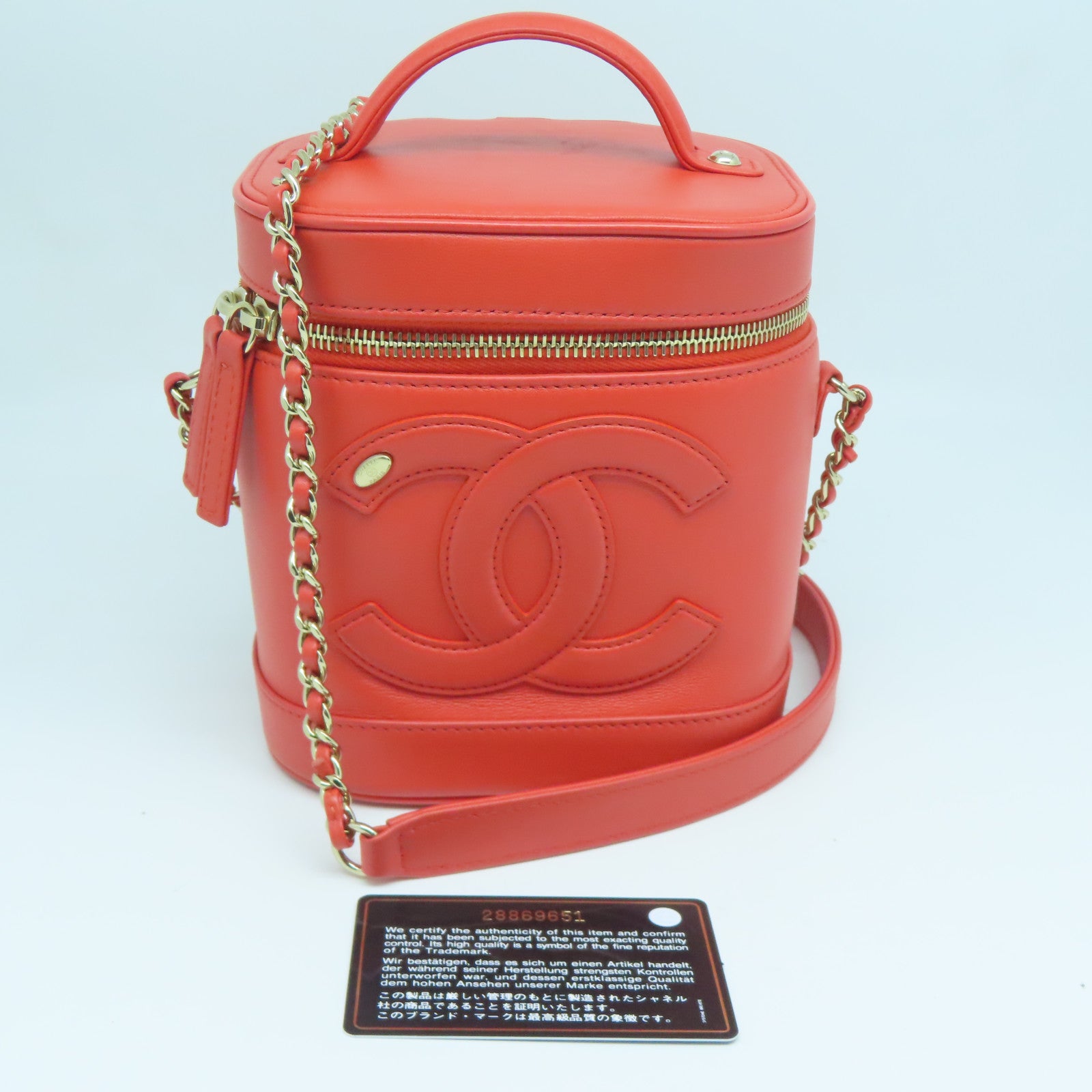 CHANEL 羊皮皮革2way Shoulder Bag金扣手挽肩背两用袋橙色