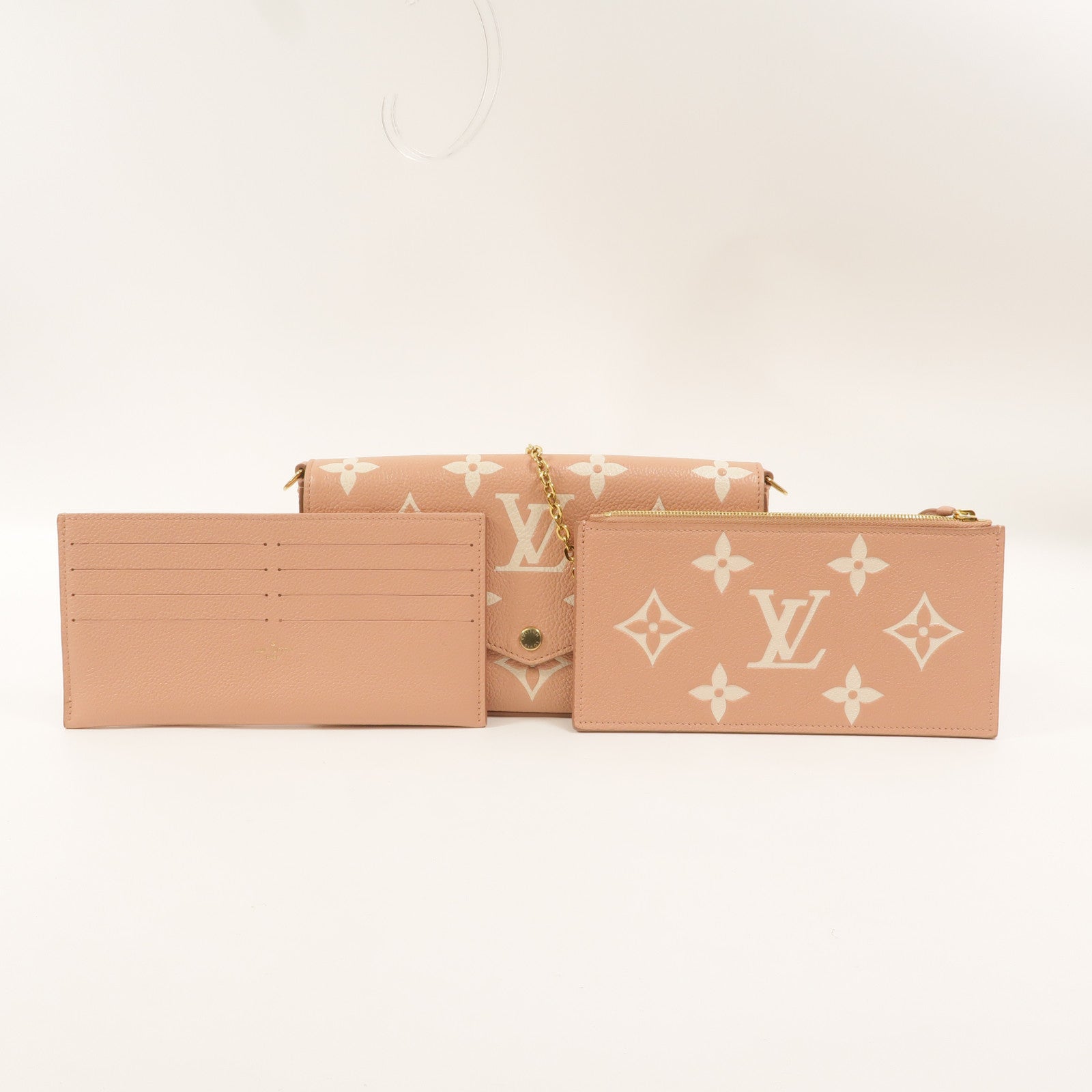 LOUIS VUITTON Monogram Empreinte Pochette Felicie鏈帶肩背袋