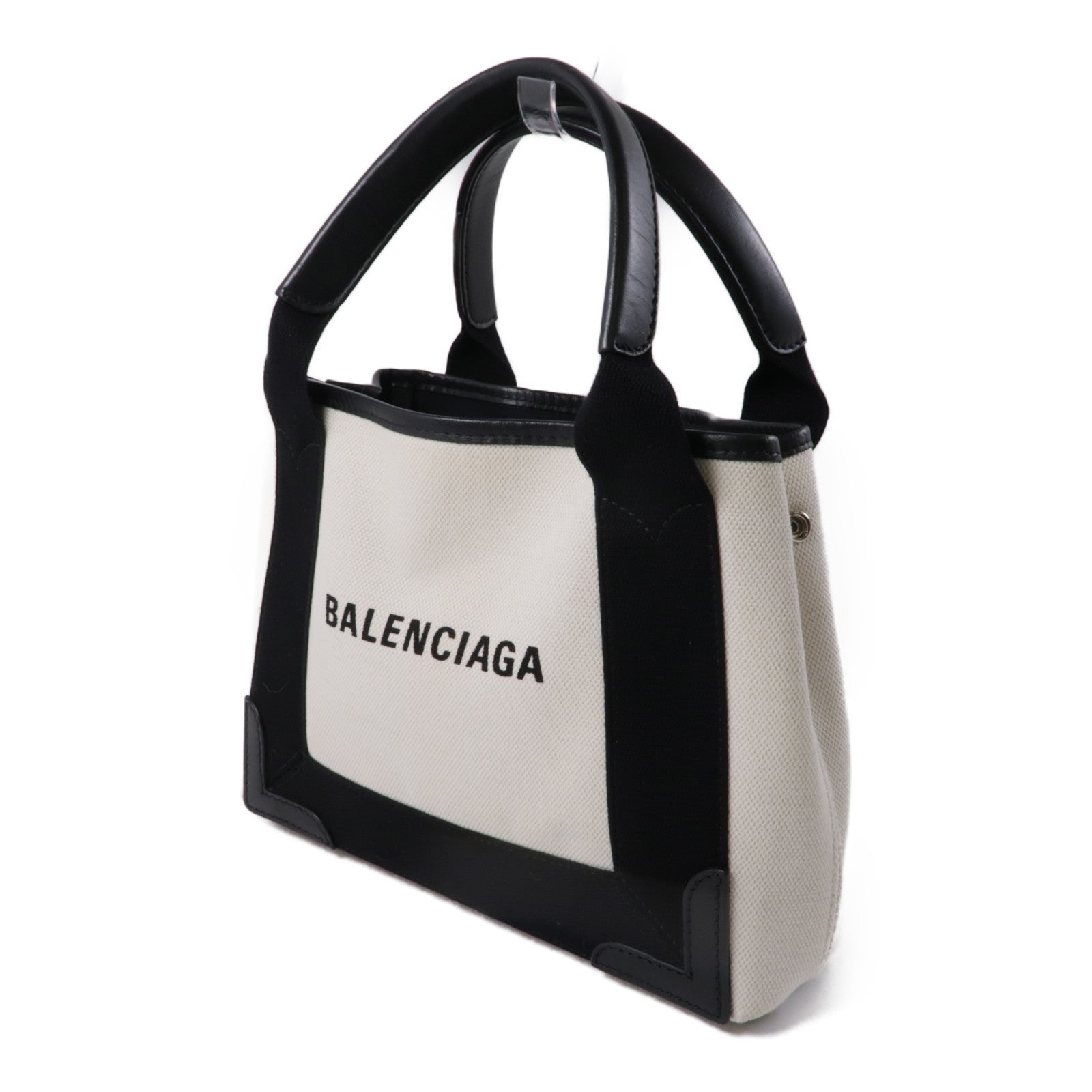 BALENCIAGA 帆布Cabas XS銀扣手挽肩背兩用袋