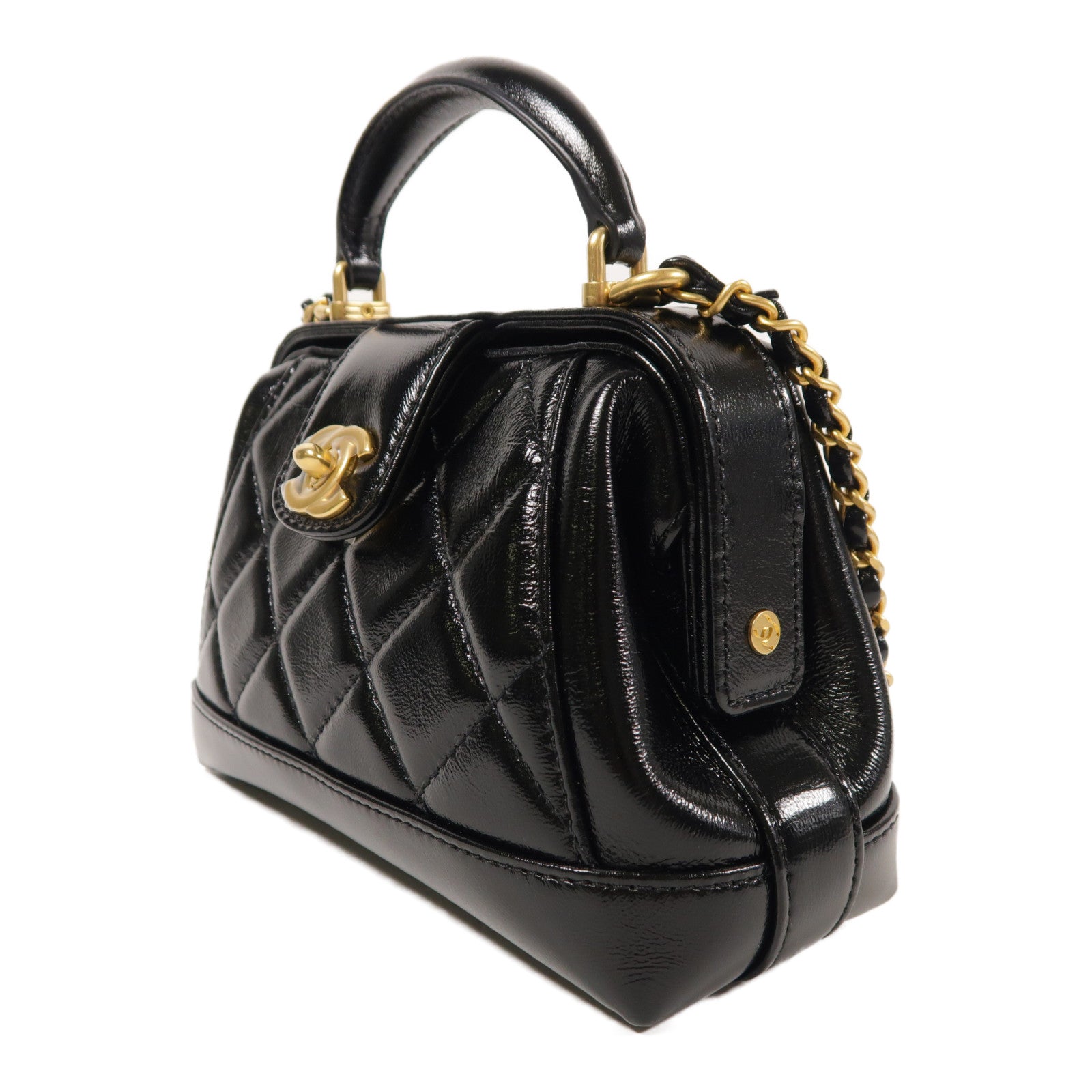 CHANEL【激減優惠】 牛皮皮革Shoulder Bag金扣鏈帶手挽肩背兩用袋