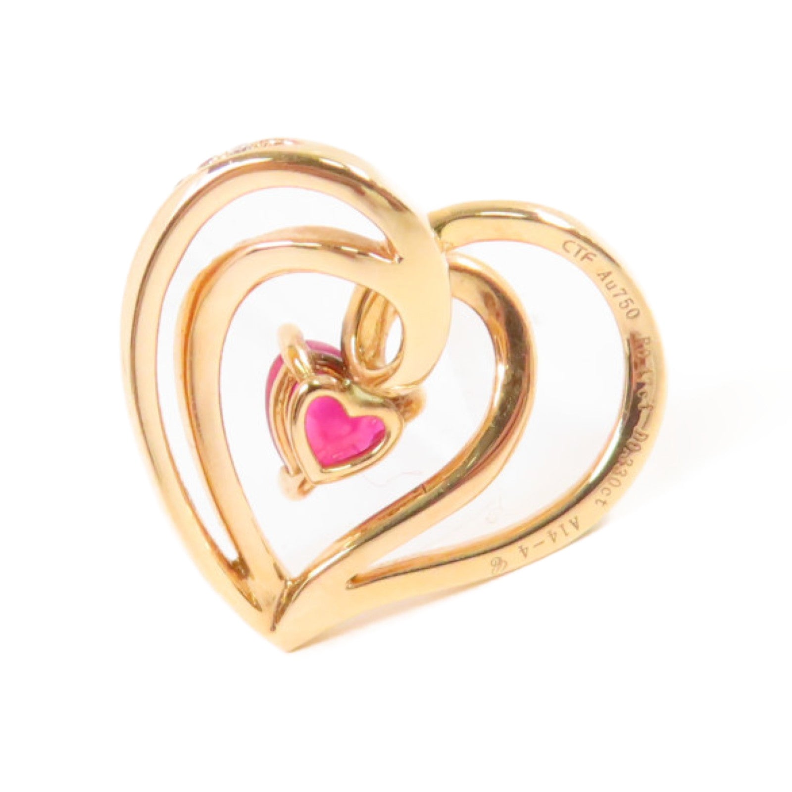 JEWELRY 【激減優惠】18K玫瑰金/0.47ct紅寶石/0.33ct鑽石Ruby Diamond Pendant Top吊墜頭扣