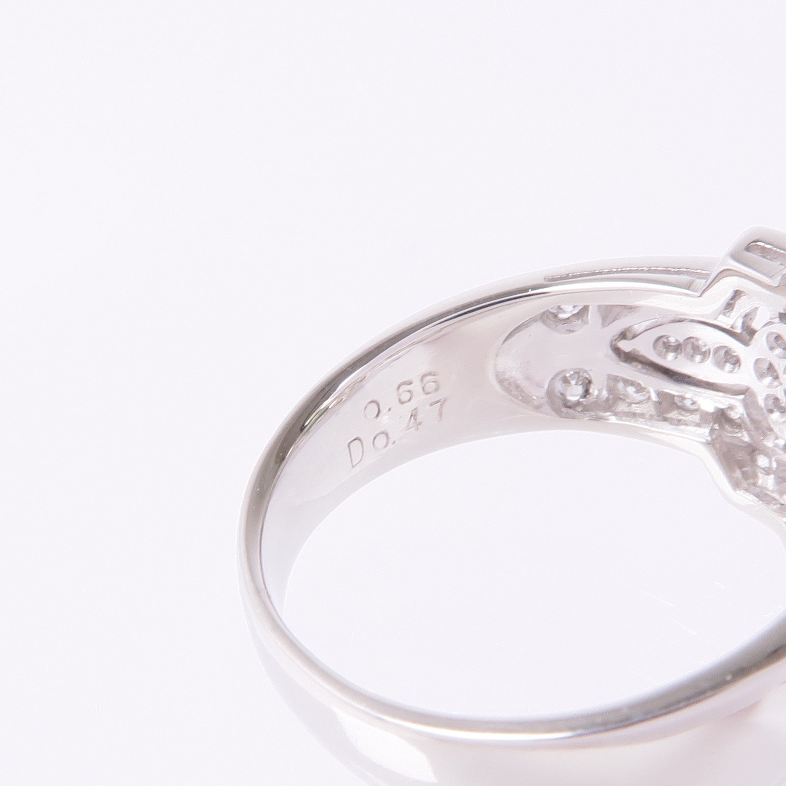 JEWELRY PT950鉑金Garnet Diamond Ring鈣鋁榴石/鑽石戒指US#7.25