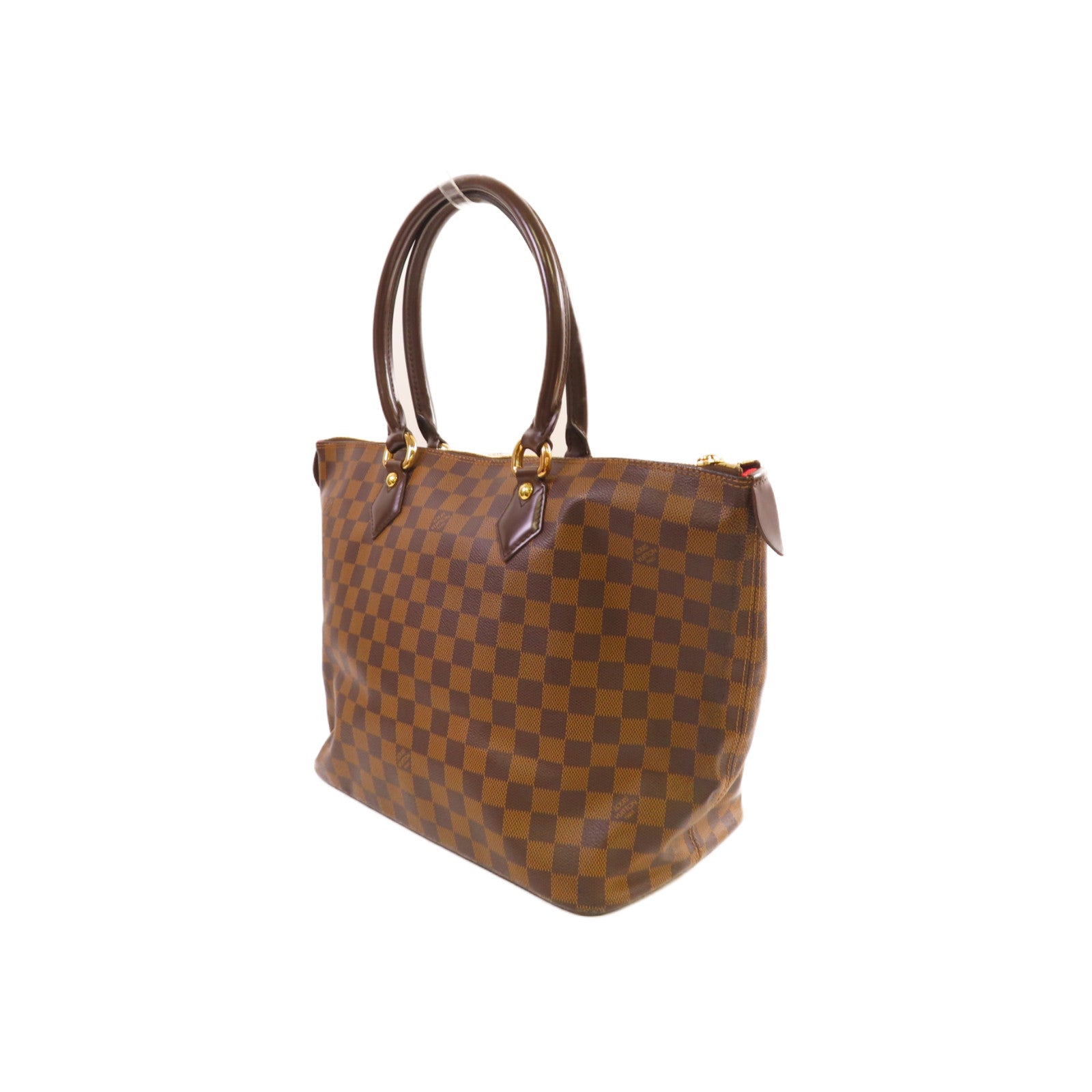 LOUIS VUITTON 【激減優惠】Damier Ebene Saleya PM Tote Bag金扣手挽肩背兩用袋啡色