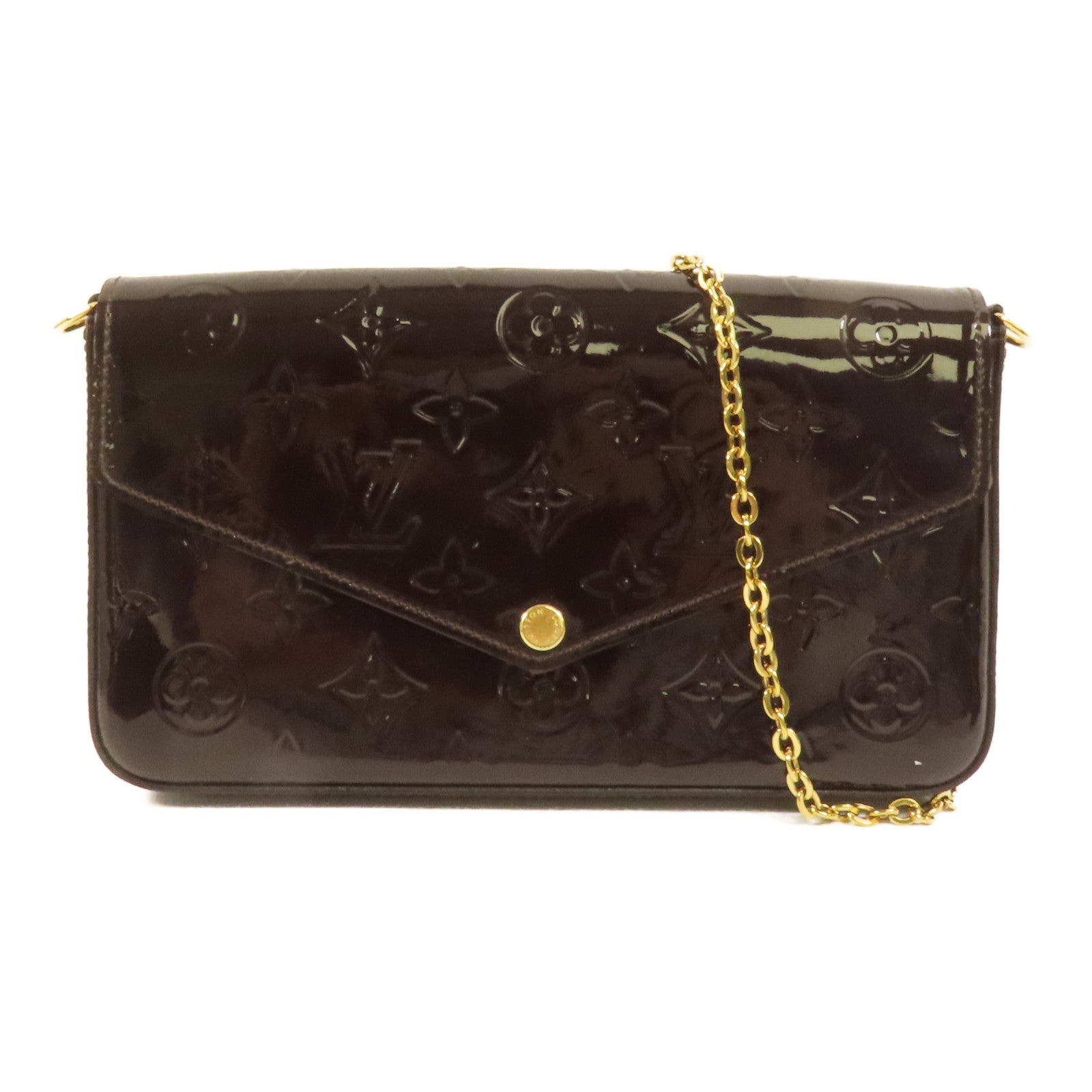 LOUIS VUITTON Vernis Pochette Felicie金扣肩背袋