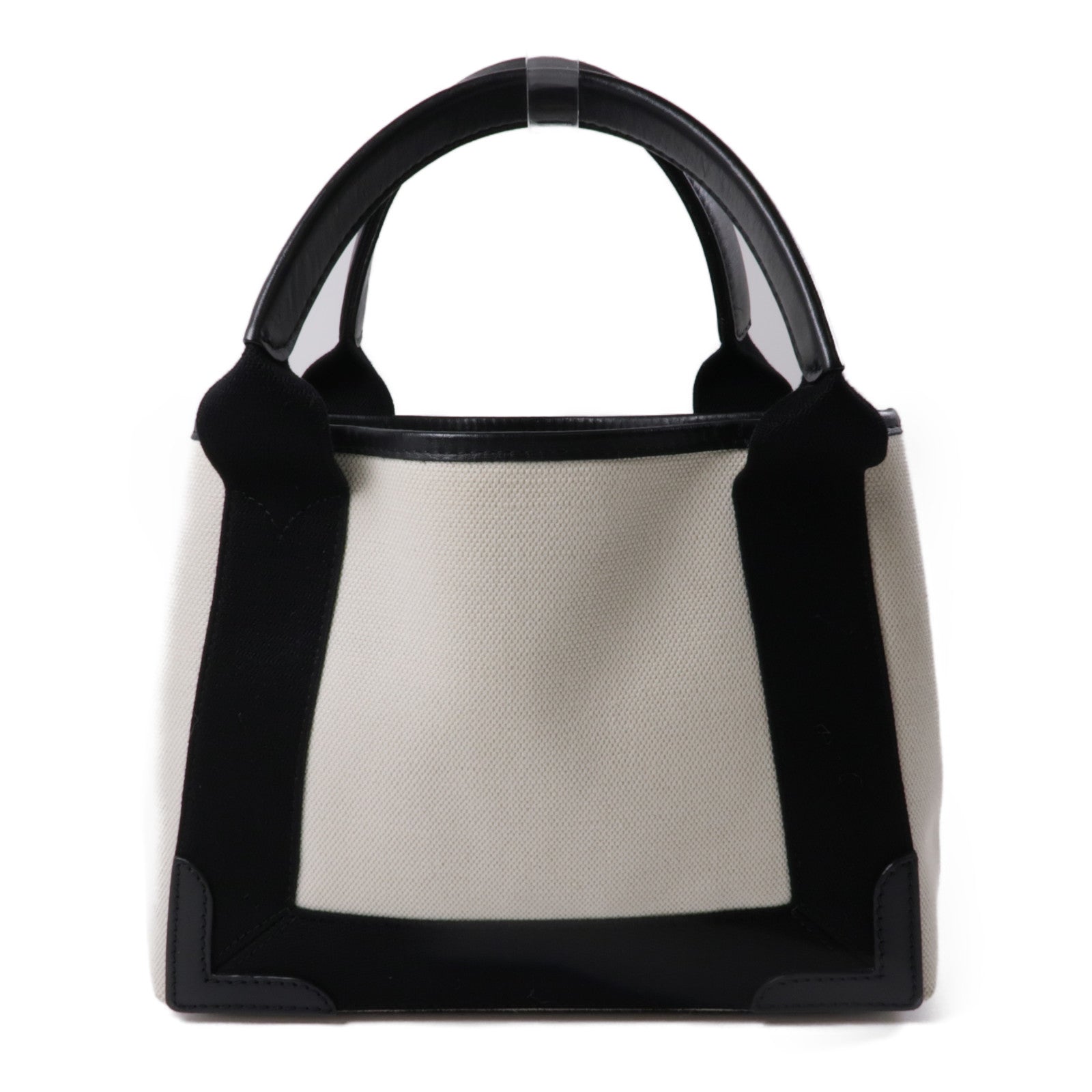 BALENCIAGA 帆布Cabas XS銀扣手挽肩背兩用袋
