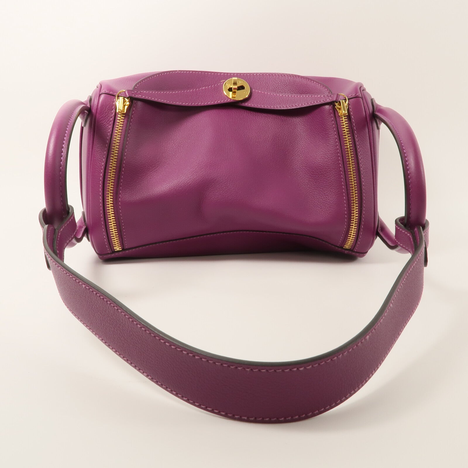 HERMES Evercolor皮革Lindy 30手挽肩背兩用袋Anemone