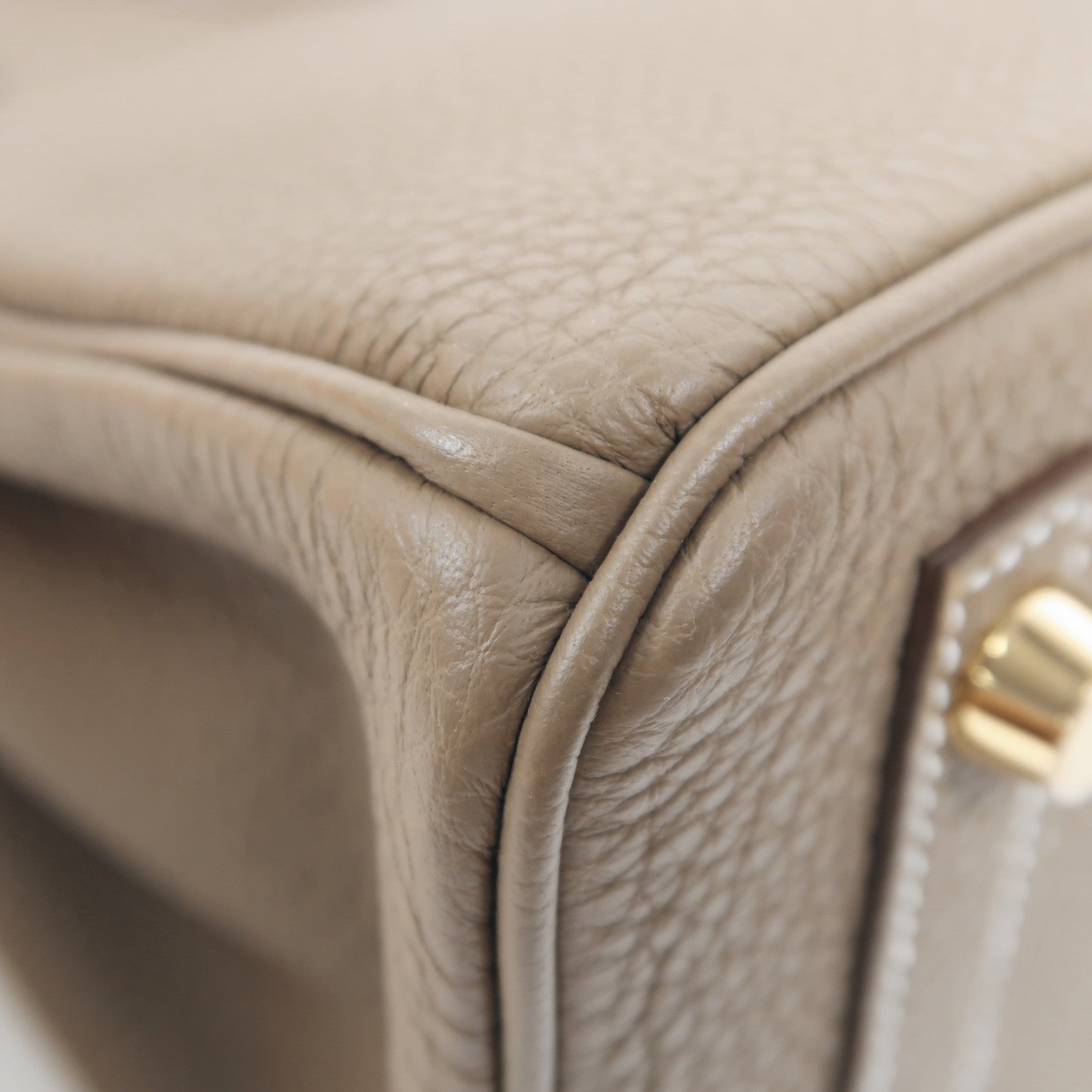 HERMES Togo皮革Birkin 25金扣手挽袋Etoupe