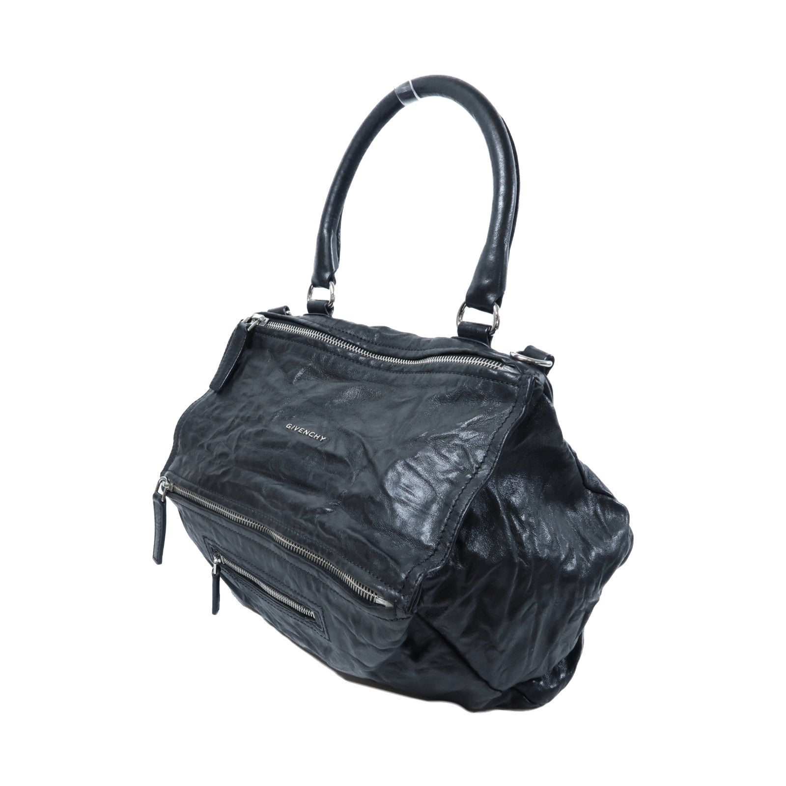 GIVENCHY 【激減優惠】牛皮皮革2 Way Shoulder Bag銀扣手挽肩背兩用袋黑色