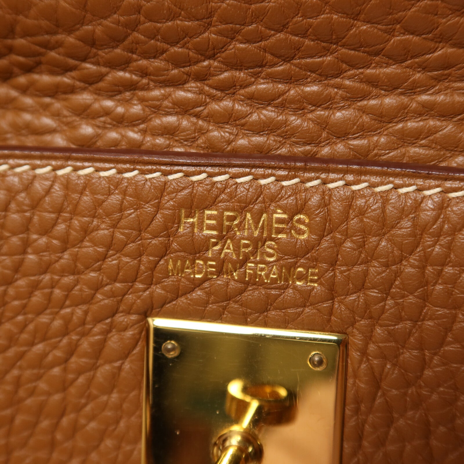 HERMES Togo皮革Kelly 35手挽肩背兩用袋Gold