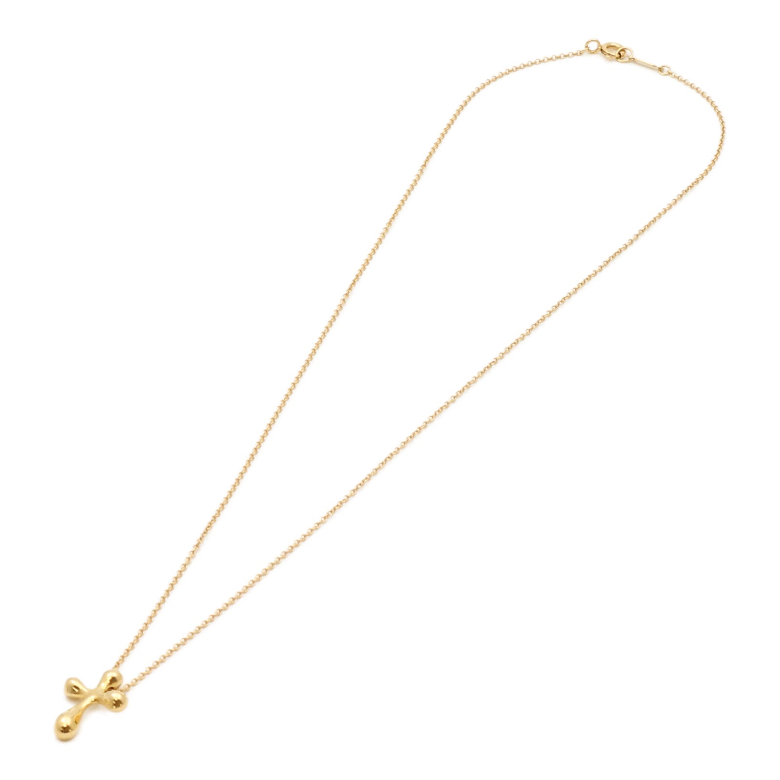 TIFFANY＆CO 18K黃金Elsa Peretti Cross Pendant項鍊