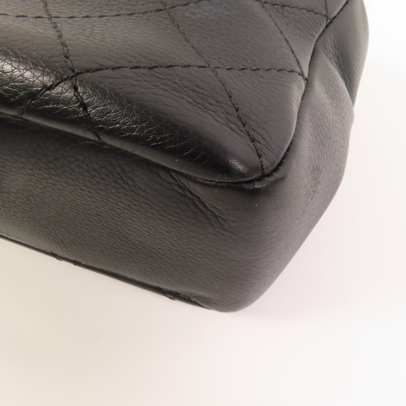 CHANEL 牛皮皮革2 Way Shoulder銀扣手挽肩背兩用袋