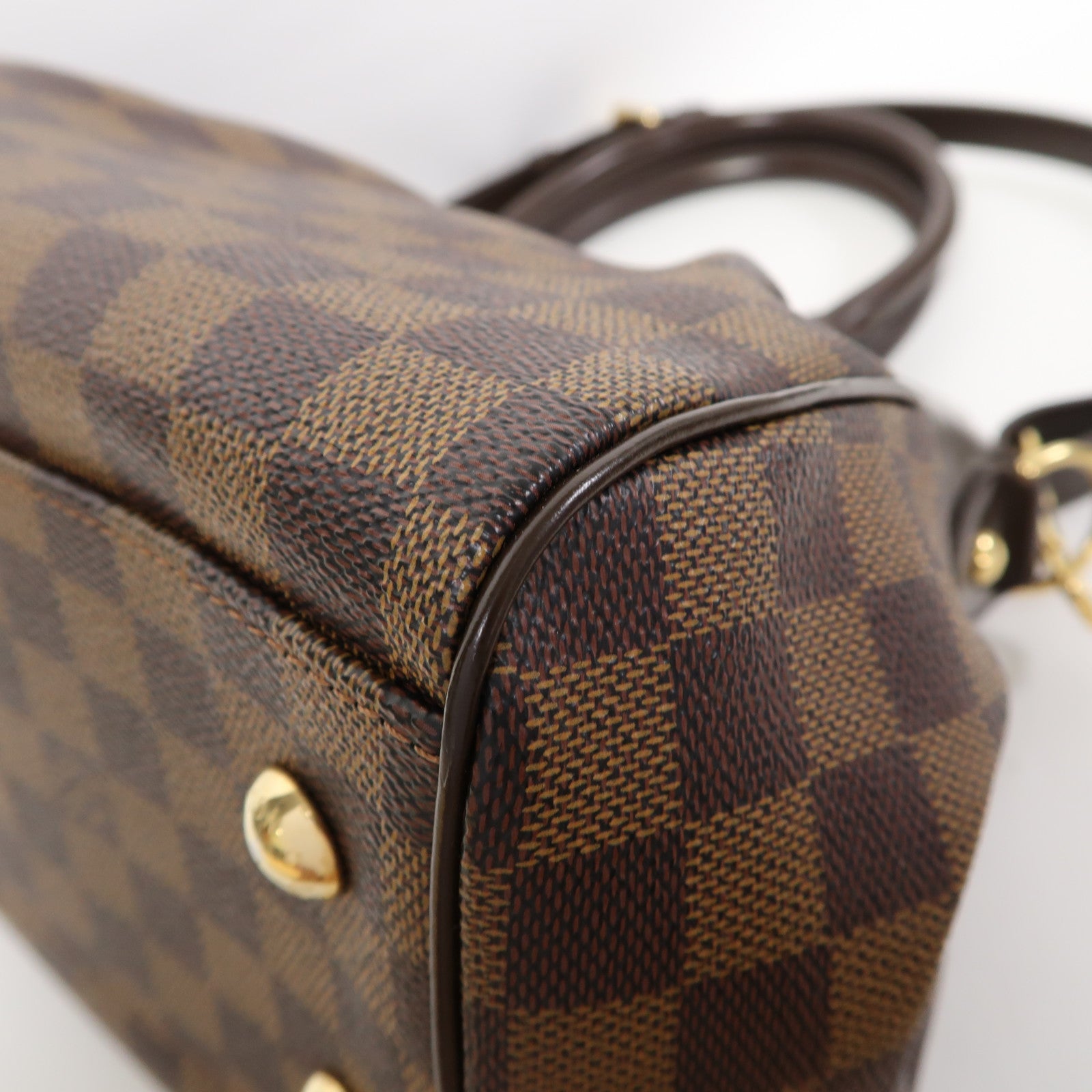 LOUIS VUITTON 【激減優惠】Damier Ebene Trevi PM金扣手挽肩背兩用袋啡色