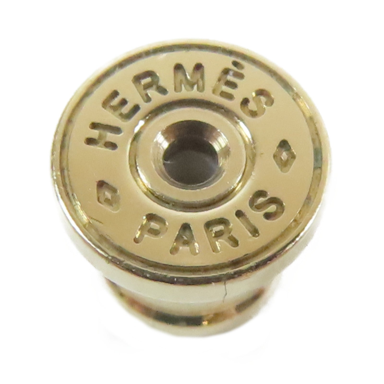 HERMES 【激減優惠】Horn/金屬Pierced Earring耳環啡色/金色