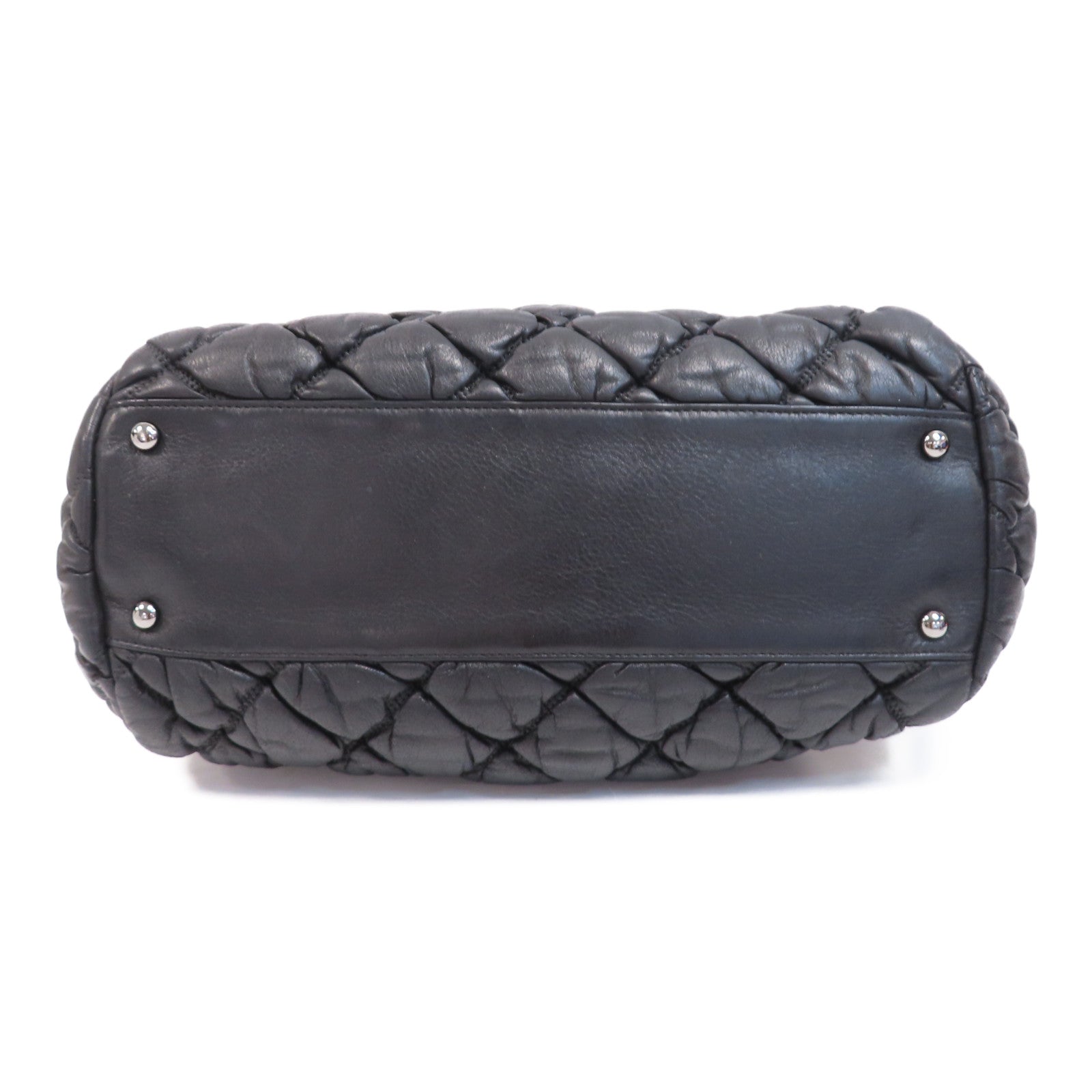 CHANEL 菱格牛皮皮革Shoulder Bag銀扣鏈帶肩背袋黑色