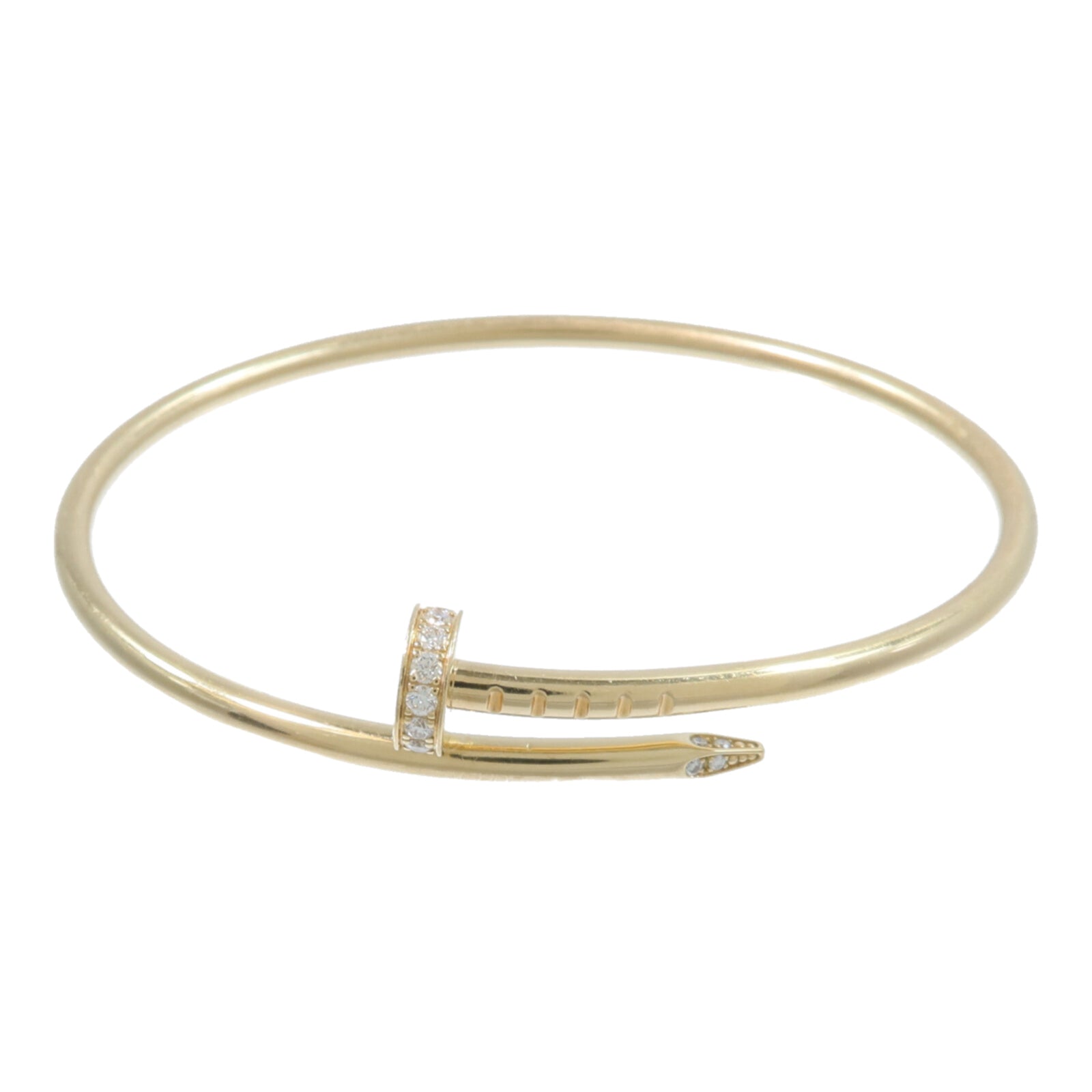 CARTIER 18K黃金Juste Un Clou Bracelet鑽石手鐲