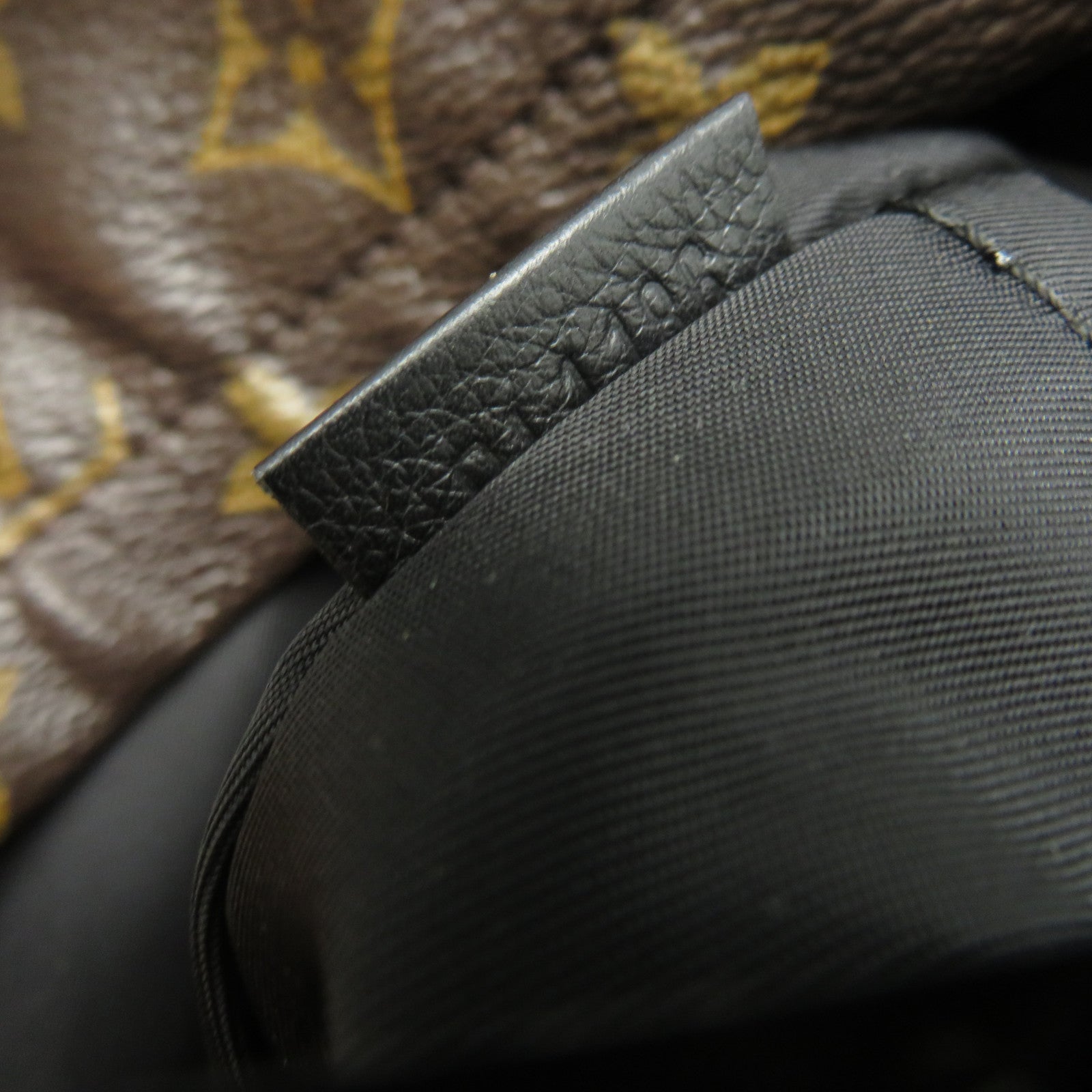 LOUIS VUITTON Monogram Macassar Palm Springs MM金扣背包啡色/黑色