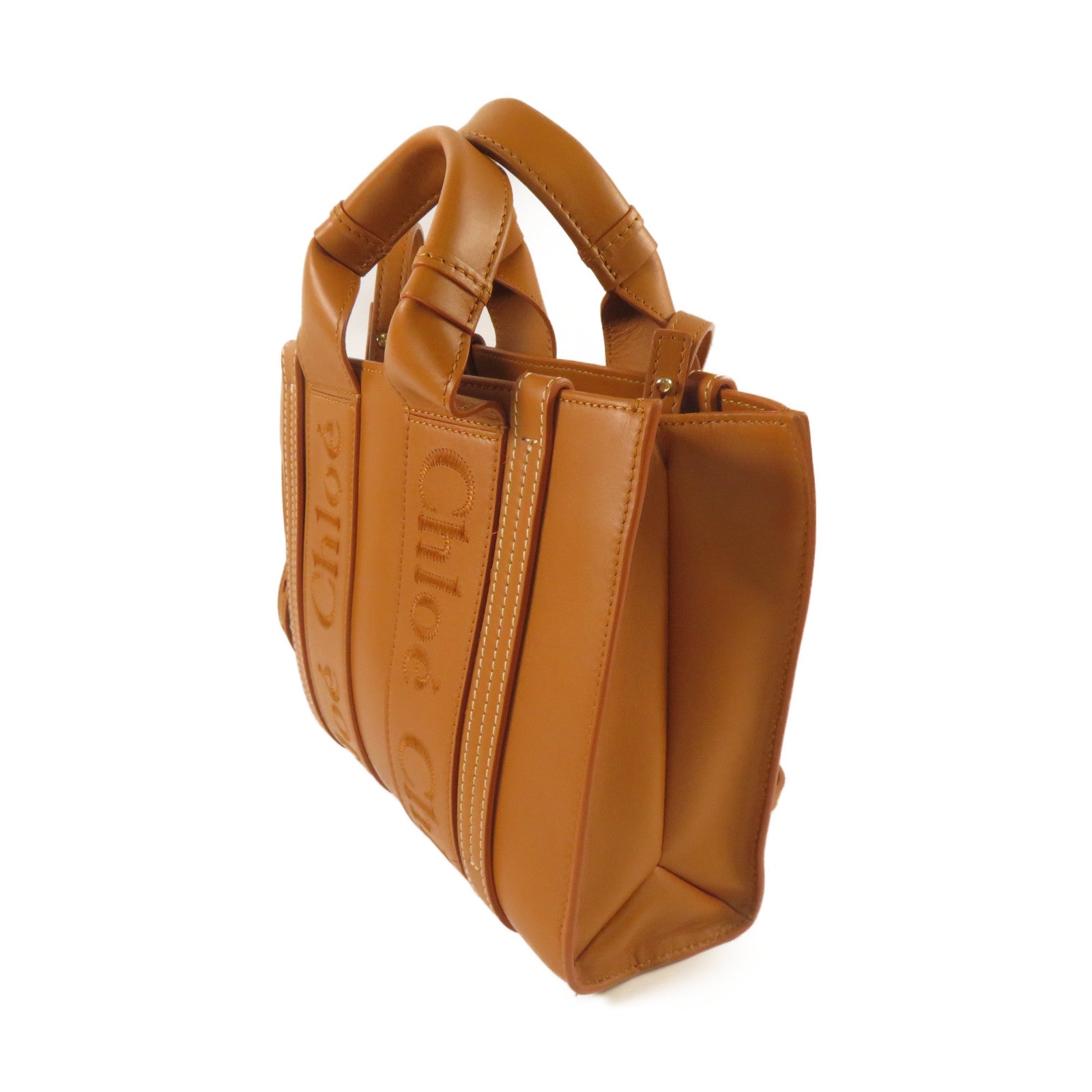 Chloe **【激減優惠】牛皮皮革Tote Bag金扣手挽肩背兩用袋啡色