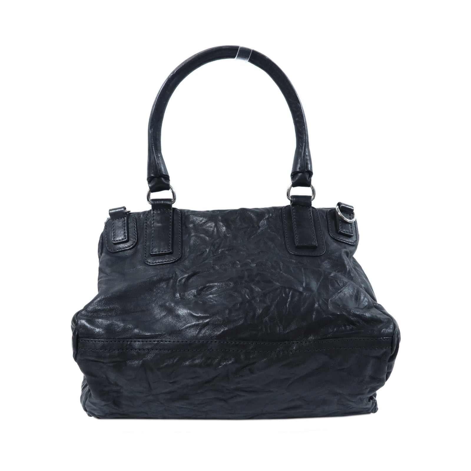 GIVENCHY 【激減優惠】牛皮皮革2 Way Shoulder Bag銀扣手挽肩背兩用袋黑色