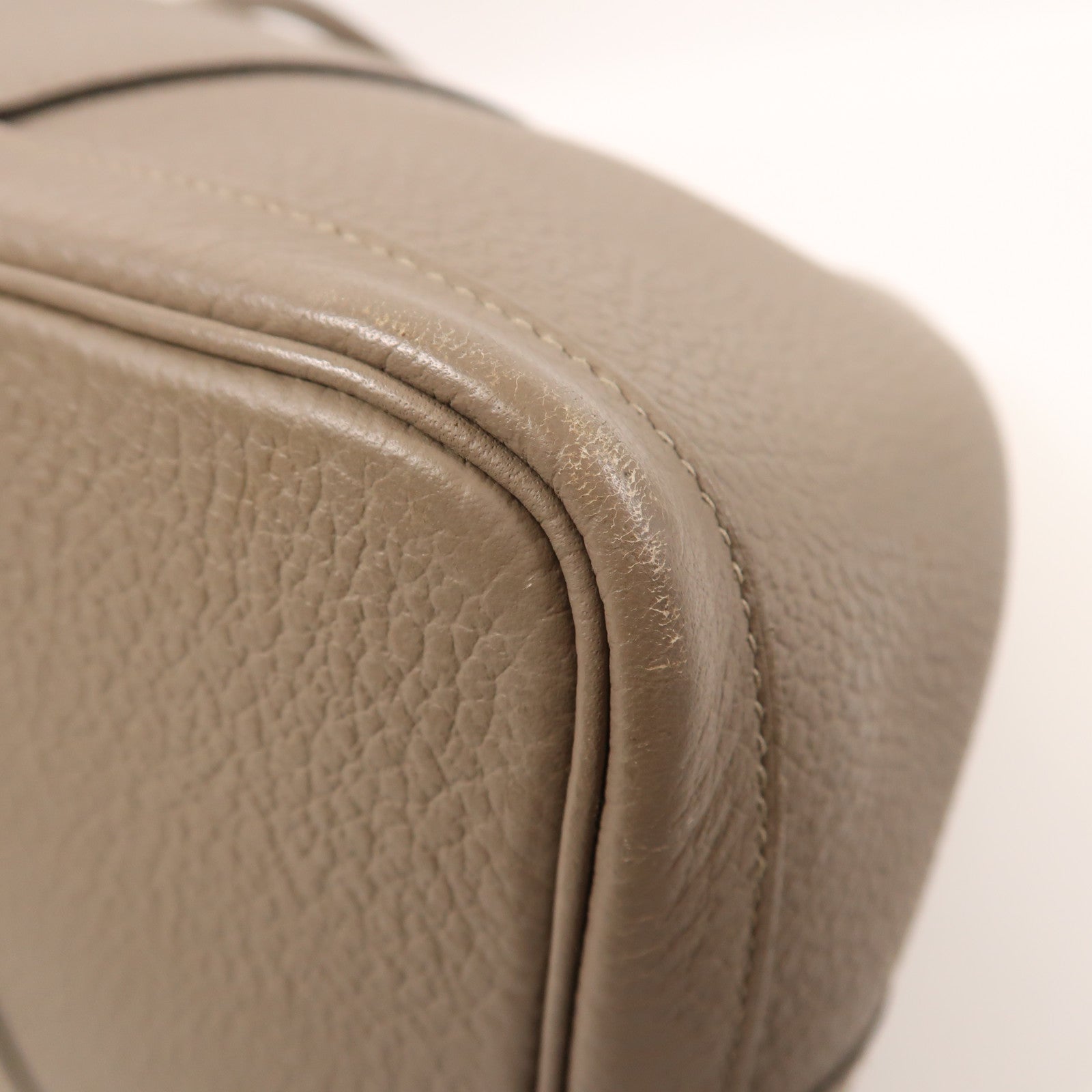 HERMES Negonda皮革Garden Party PM銀扣手挽袋Gris Asphalt