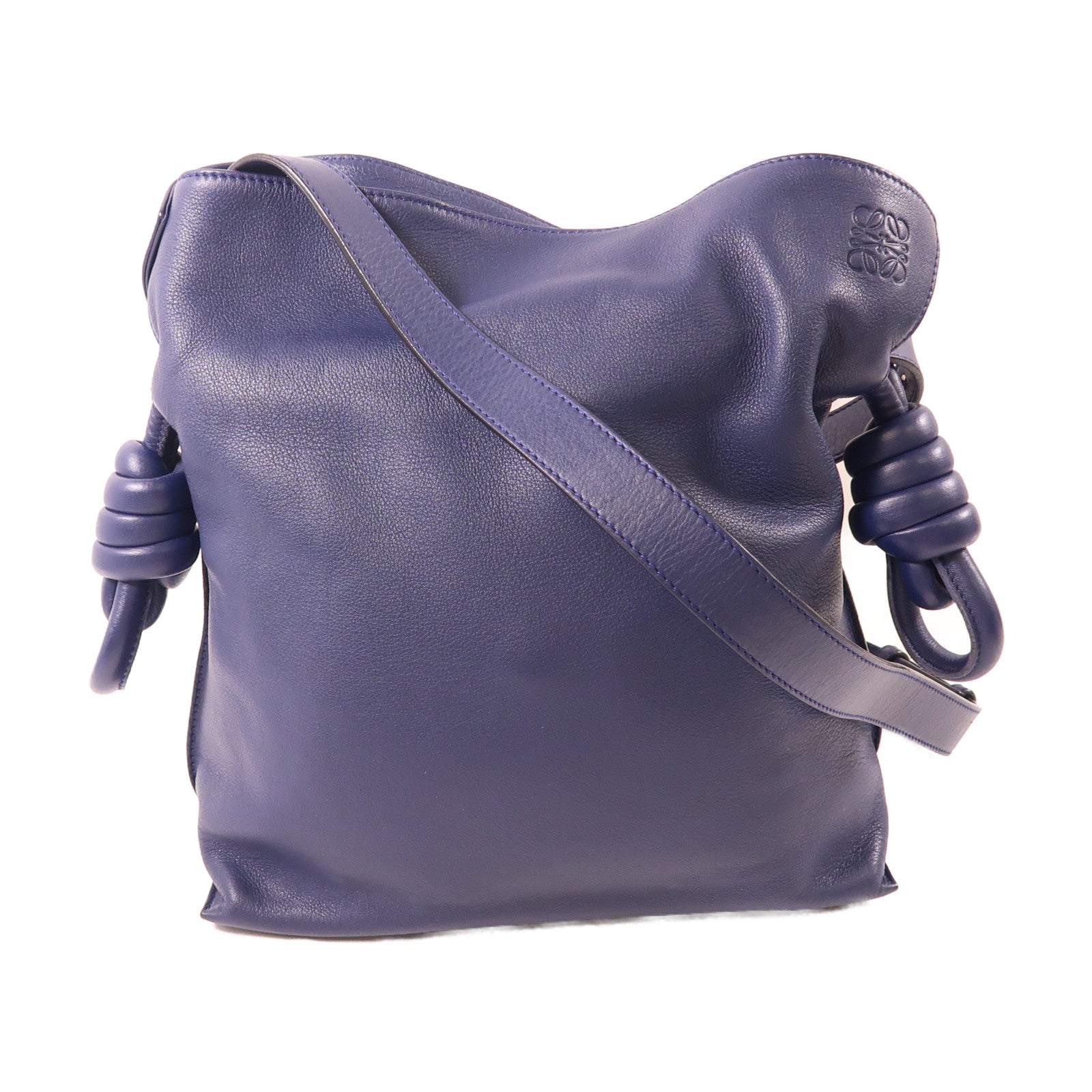 LOEWE 牛皮皮革Flamenco銀扣肩背袋