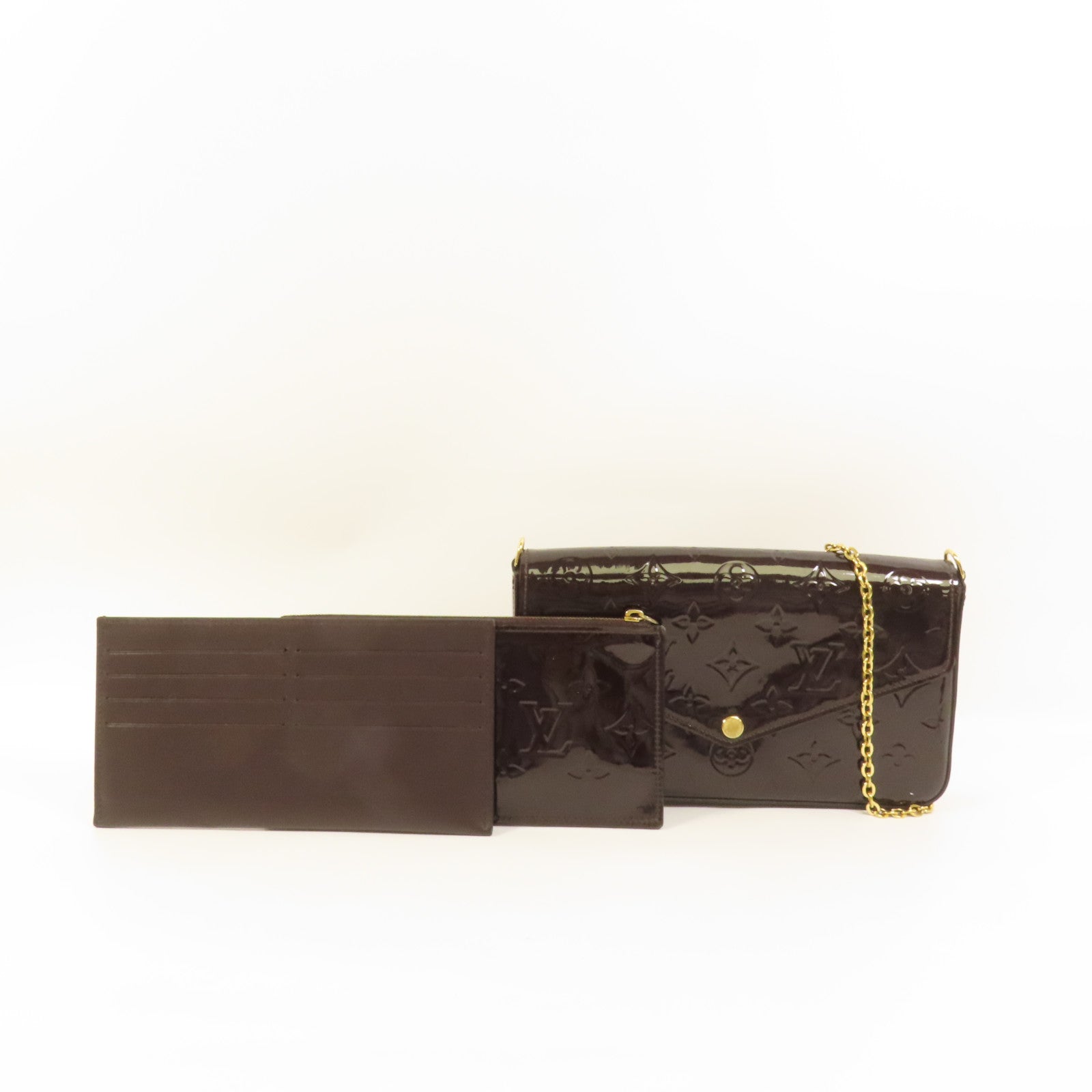 LOUIS VUITTON Vernis Pochette Felicie金扣肩背袋
