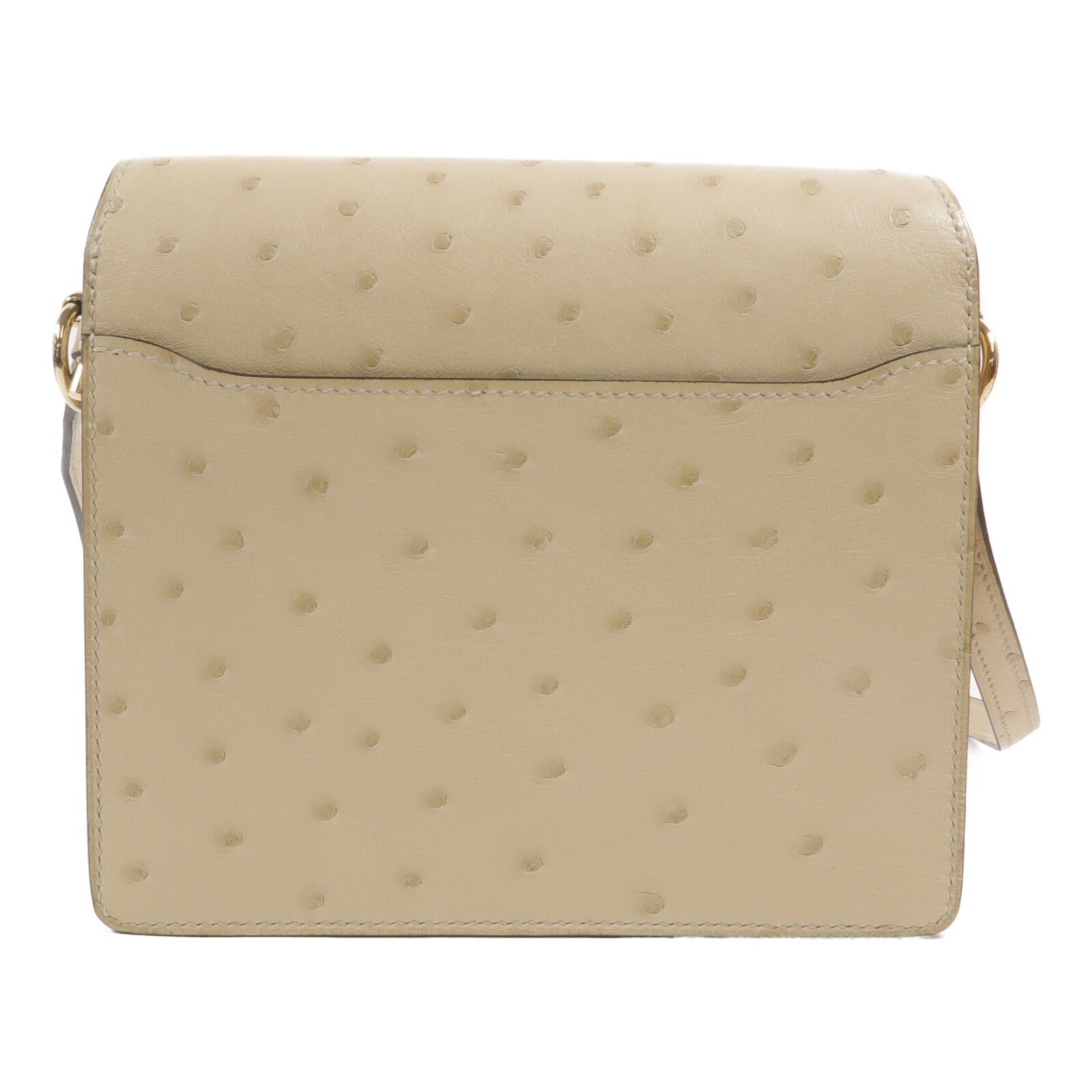 HERMES Ostrich皮革Roulis Mini肩背袋Nata