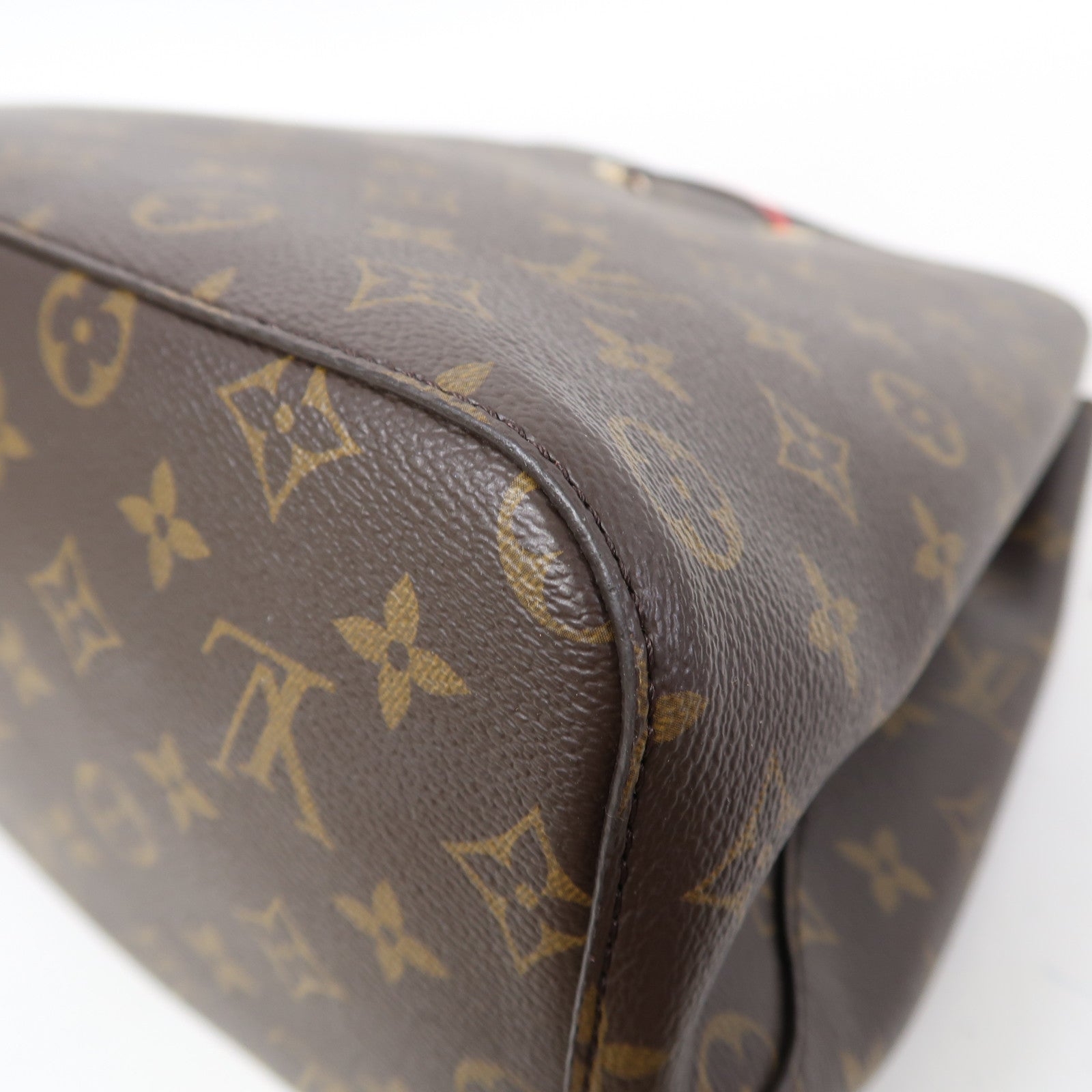 LOUIS VUITTON Monogram Neo Noe MM金扣肩背袋啡色/紅色