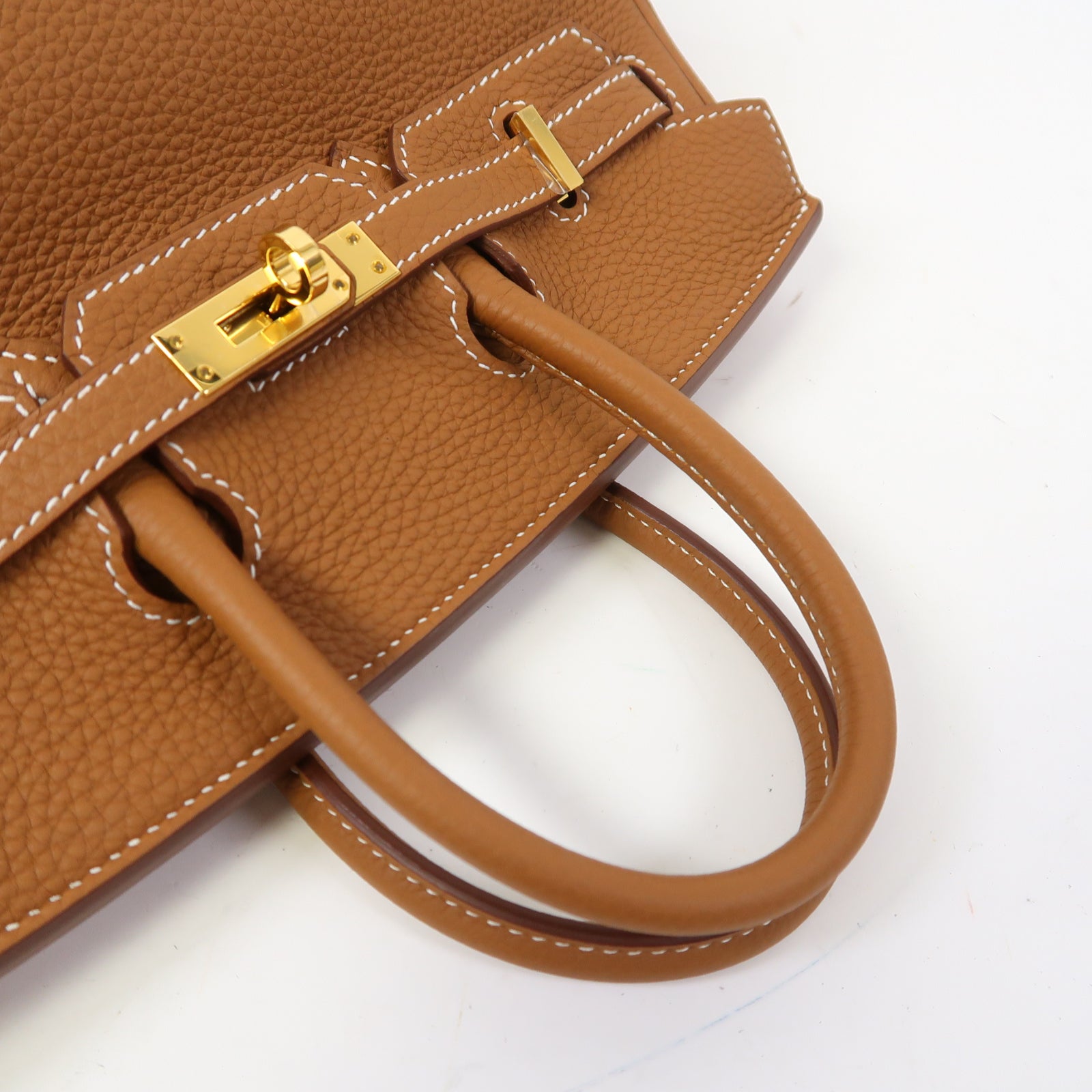 HERMES Togo皮革Birkin 25金扣手挽袋經典駝色
