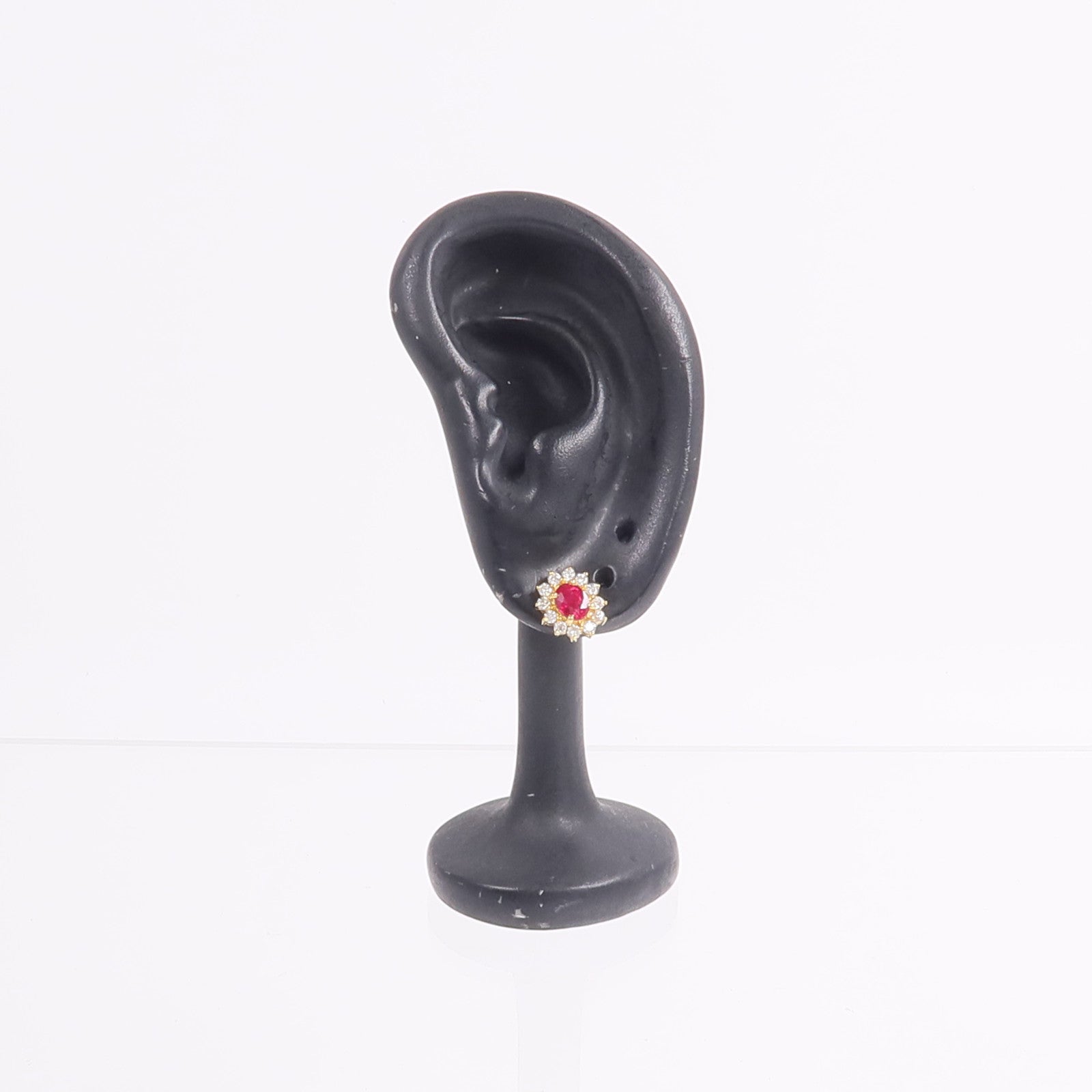 JEWELRY 18K黃金Diamond Ruby Earrings紅寶石鑽石耳環