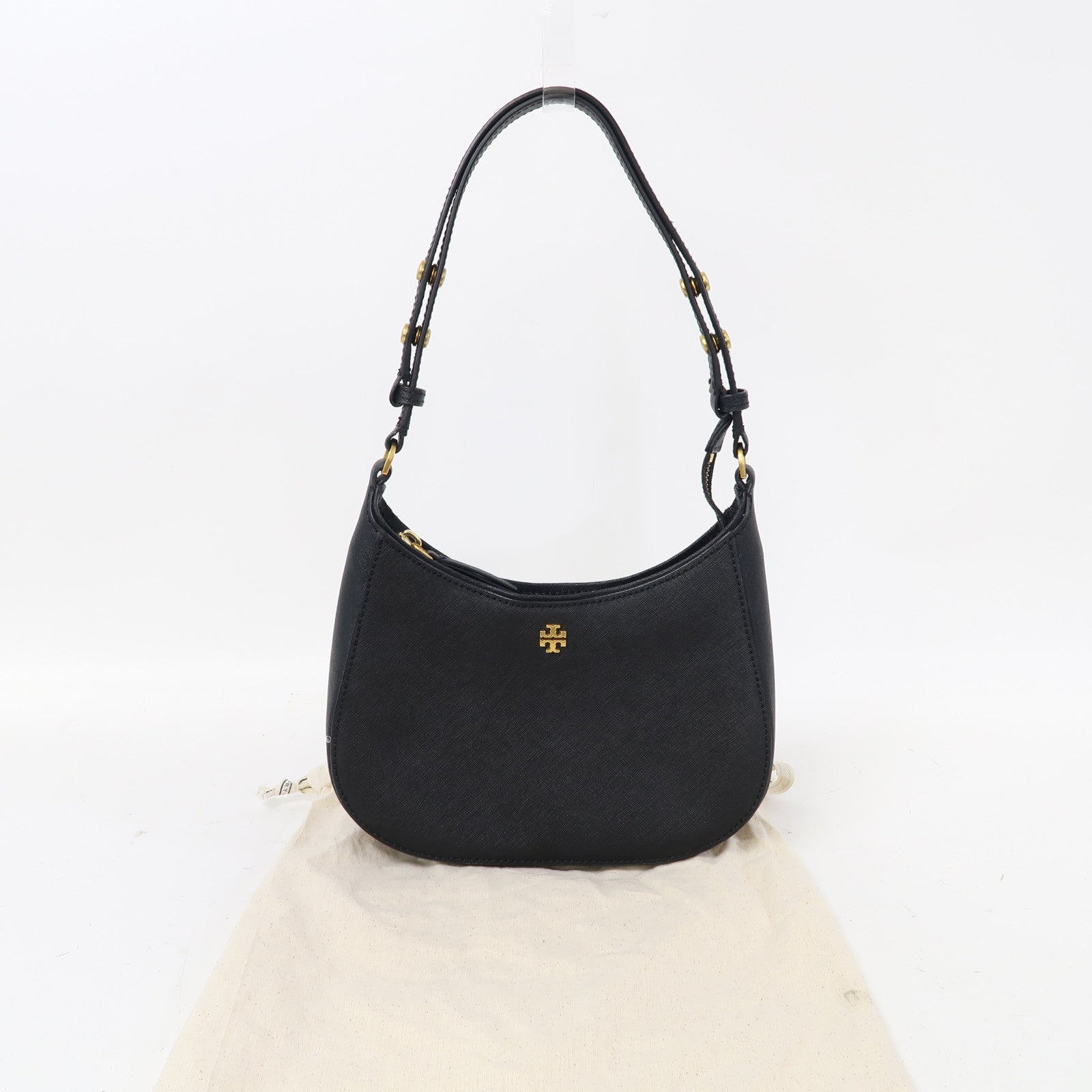 Tory Burch 牛皮皮革Shoulder Bag金扣肩背袋黑色