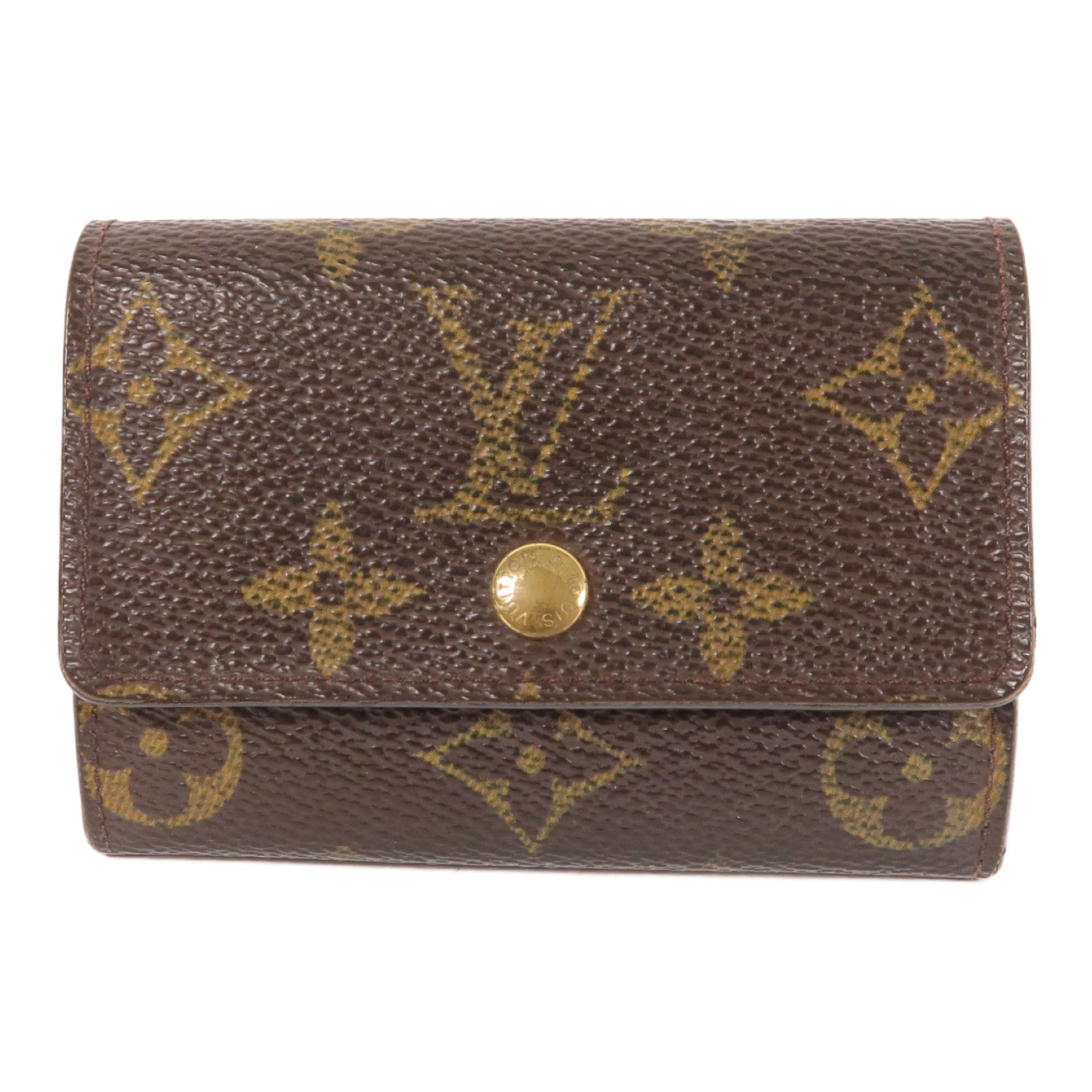 LOUIS VUITTON Monogram Porte Monnaie Plat金扣零錢包