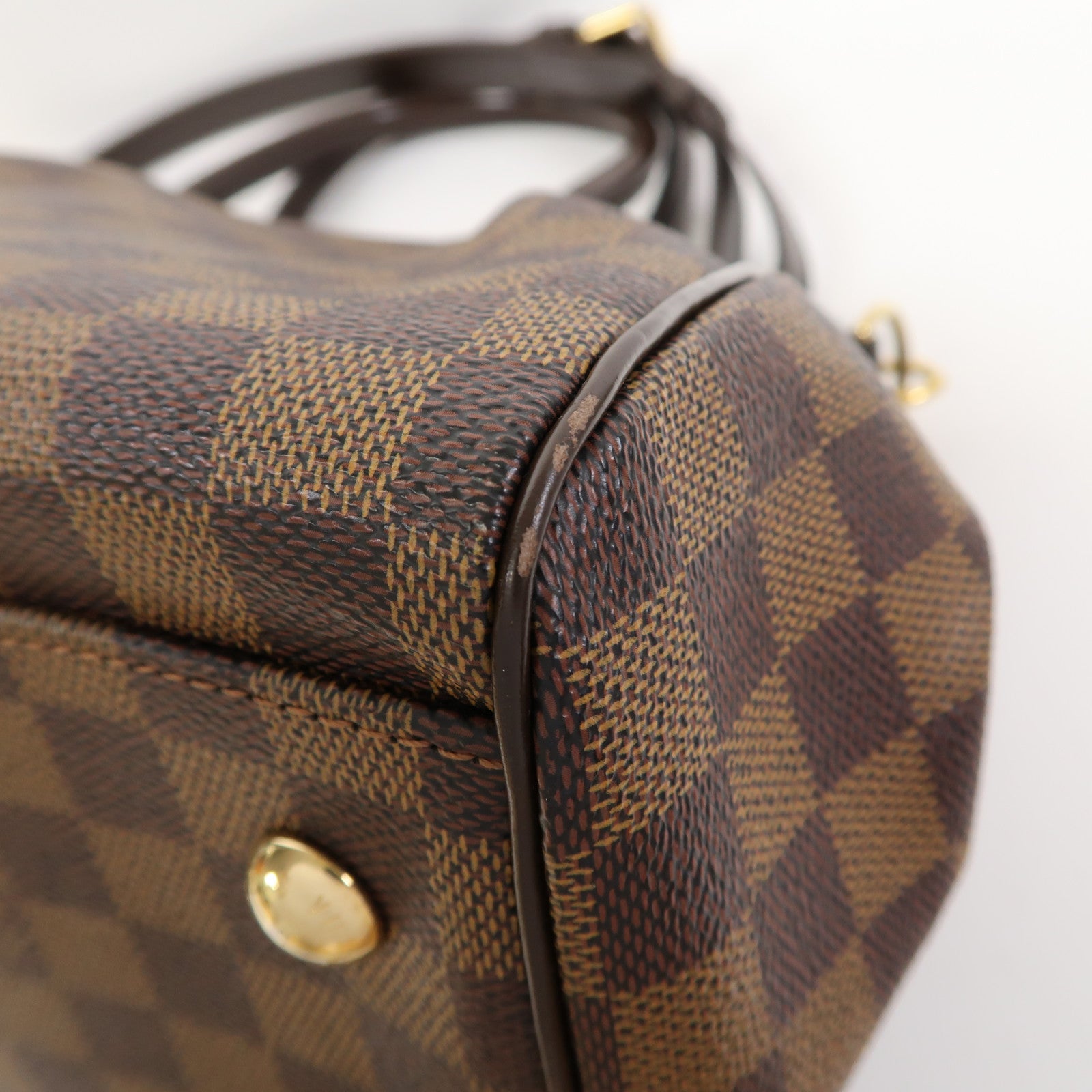 LOUIS VUITTON 【激減優惠】Damier Ebene Trevi PM金扣手挽肩背兩用袋啡色